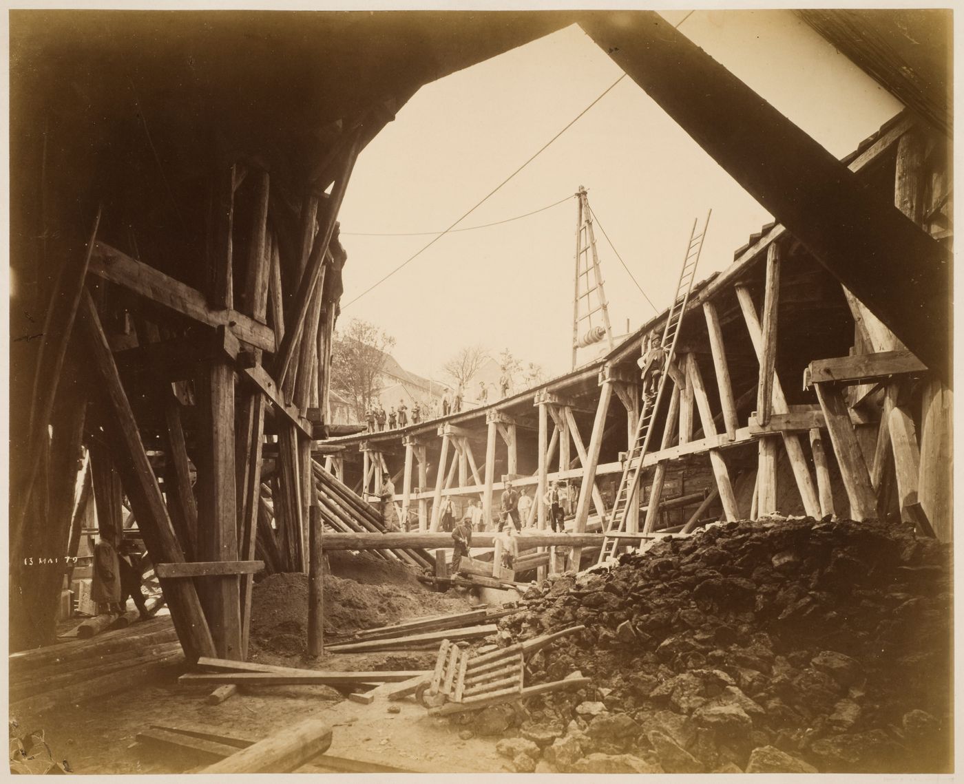 Workers amid Construction of Sacre Coeur