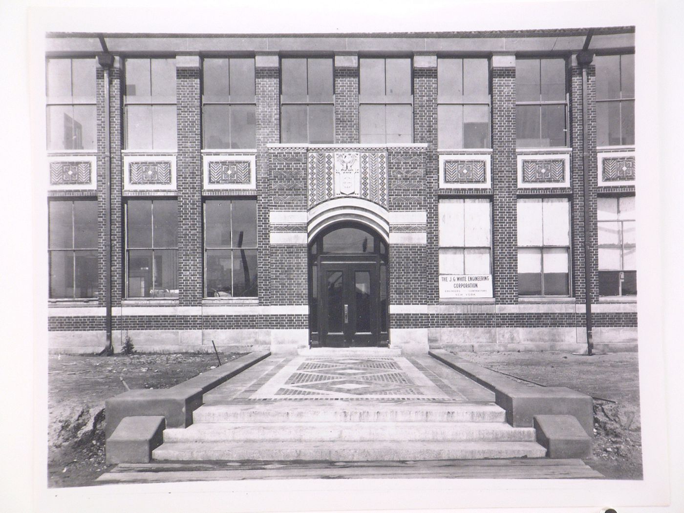 View of the main entrance to the Laboratory Building, United States Aviation School, Langley Air Force Base, Langley, Virginia