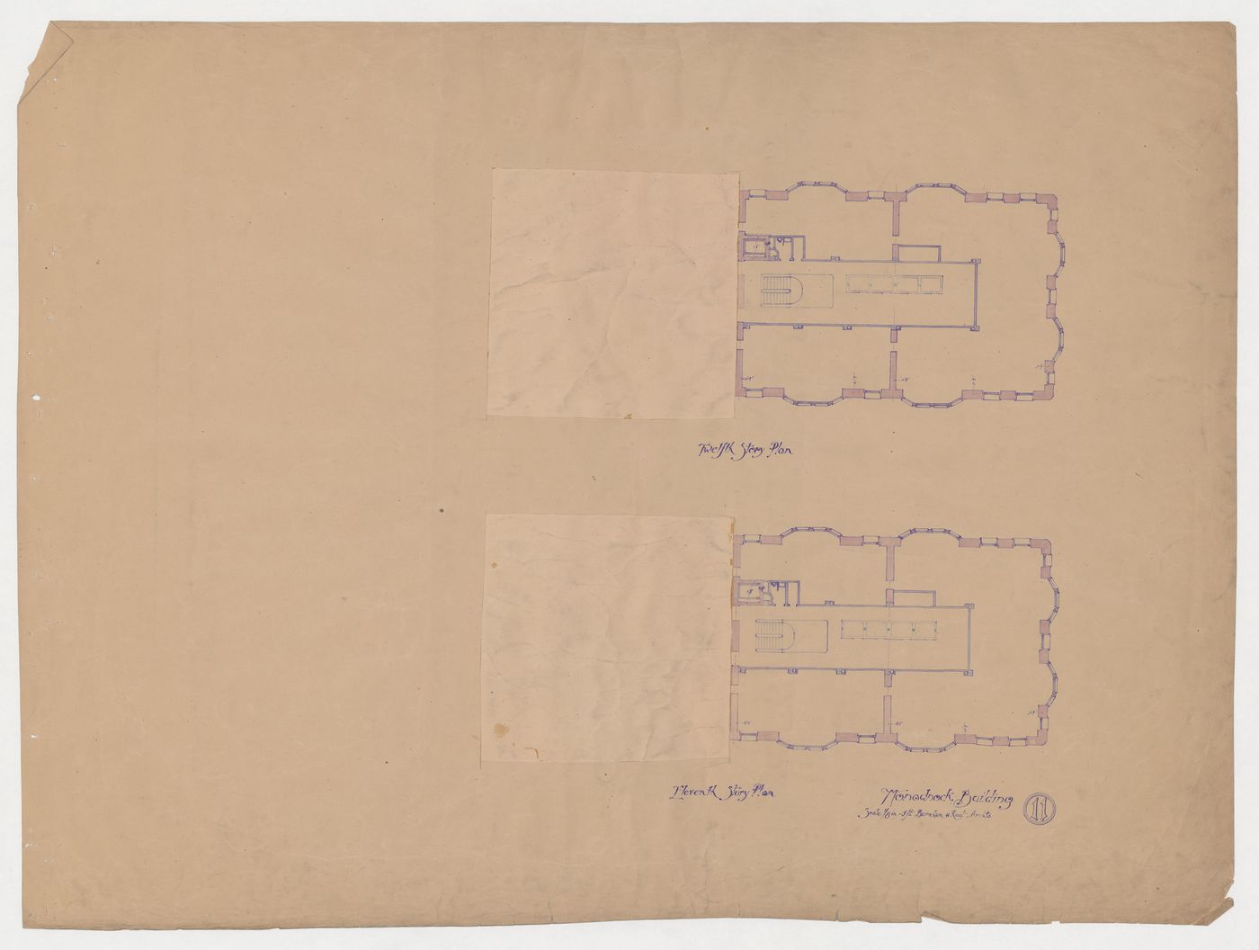 Monadnock Building, Chicago: Eleventh and twelfth floor plans