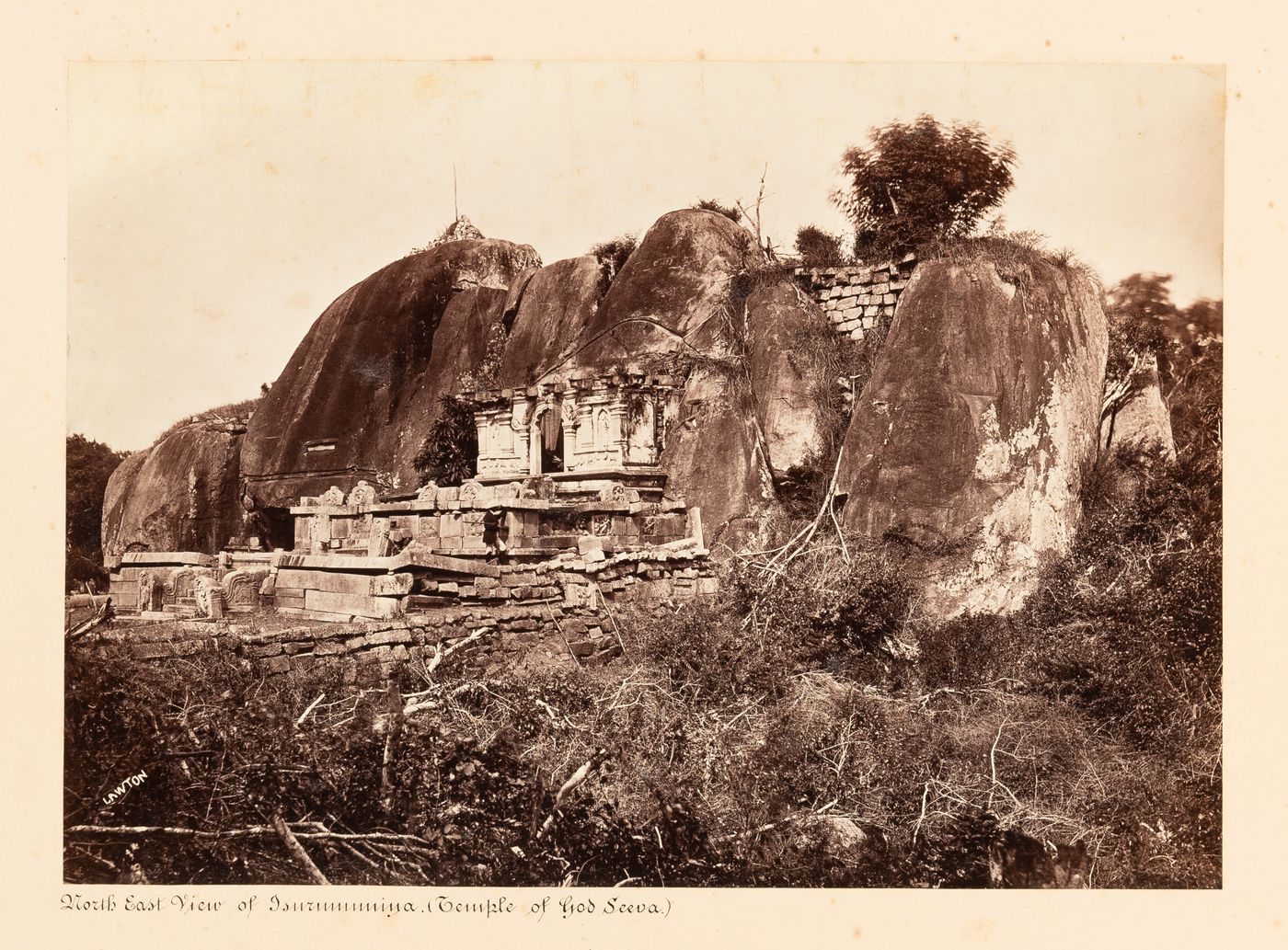 View of Isurumuniya Temple, Anuradhapura, Ceylon (now Sri Lanka)