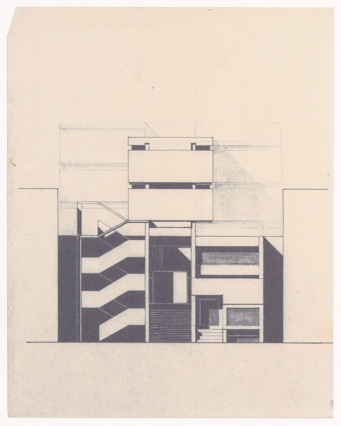 Shops and offices elevation for the Shape of Cambridge: A Plan, Cambridge University, England