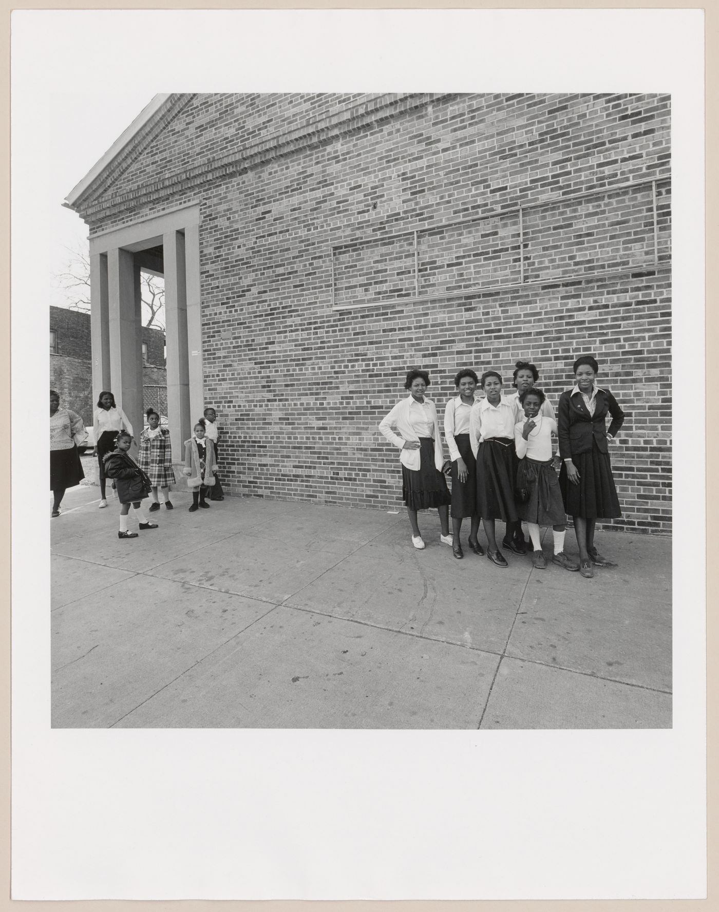 Girl's Choir in front of their church at 5620 S. State, Chicago, 1979