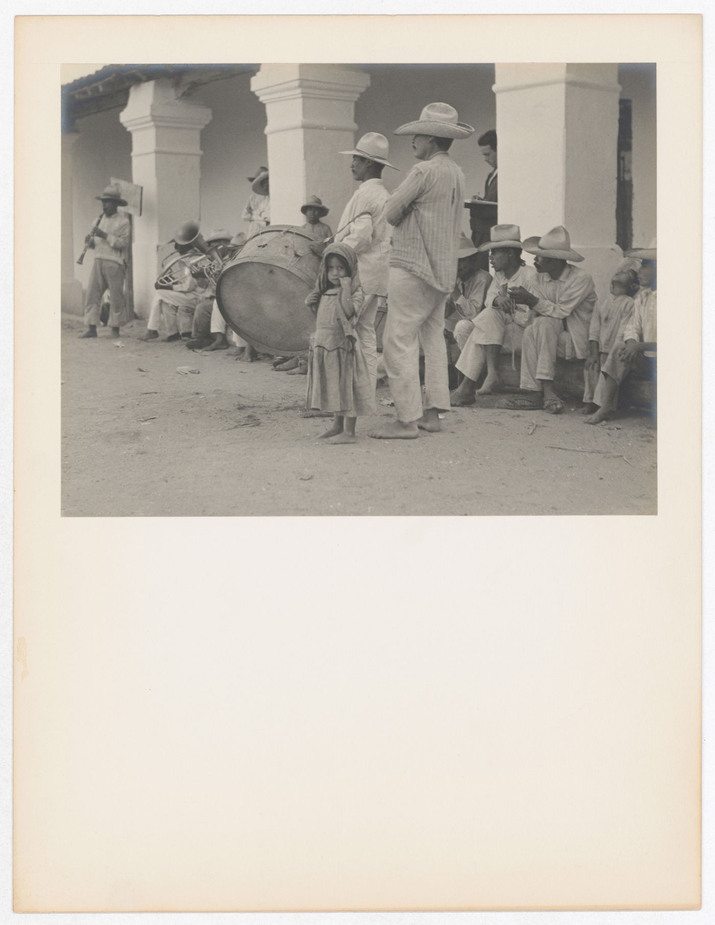 View of a men with musical instruments, Plume Dance, Oaxaca de Juárez, Mexico