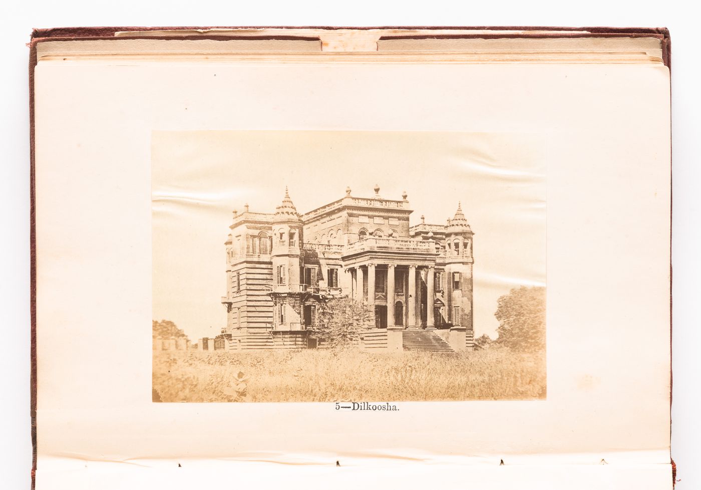 View of the principal façade of Dilkusha [Heart's Delight] Hunting Lodge, near Lucknow, India