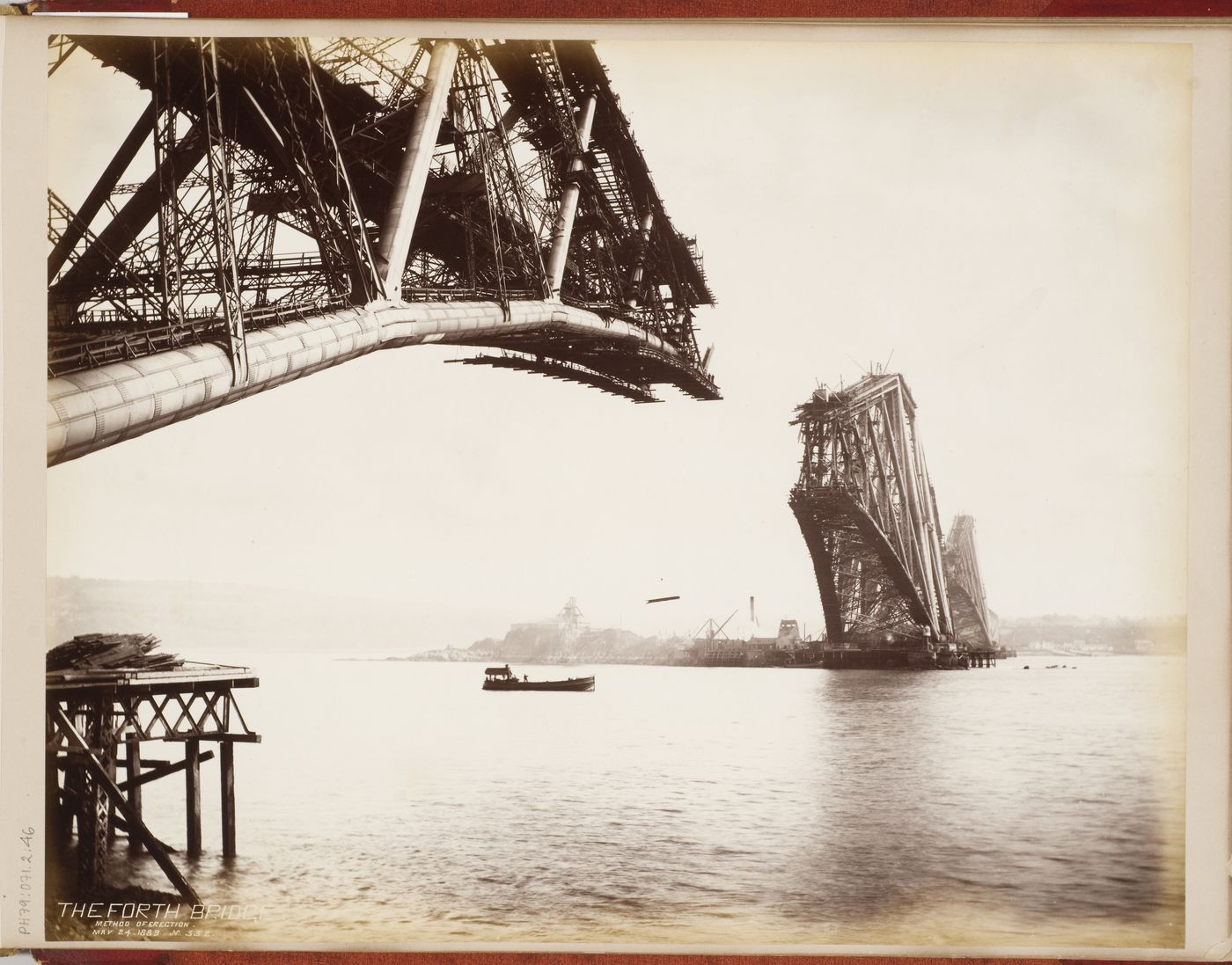 Construction View Showing the Gap Between the Inchgarvie and Fife Cantilevers to be Closed, Forth Bridge, Scotland, 24 May 1889