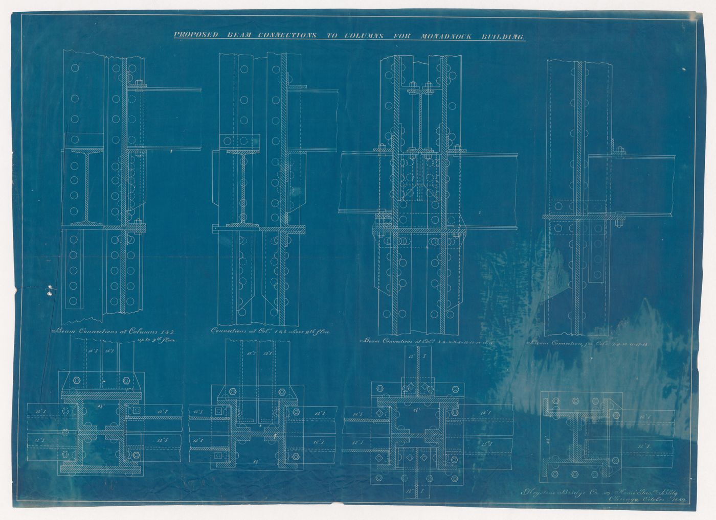 Monadnock Building, Chicago: Details for beam-to-column connections