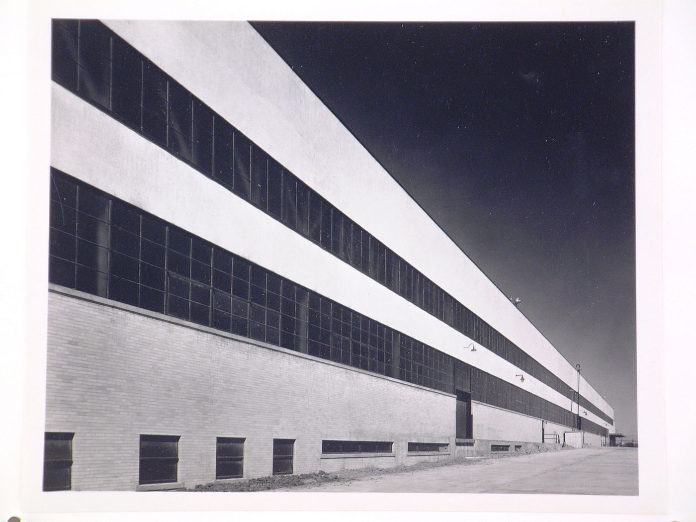 View of the east façade of the Assembly Building, Curtiss-Wright Corporation Airplane Division St. Louis Assembly Plant, Robertson, Missouri