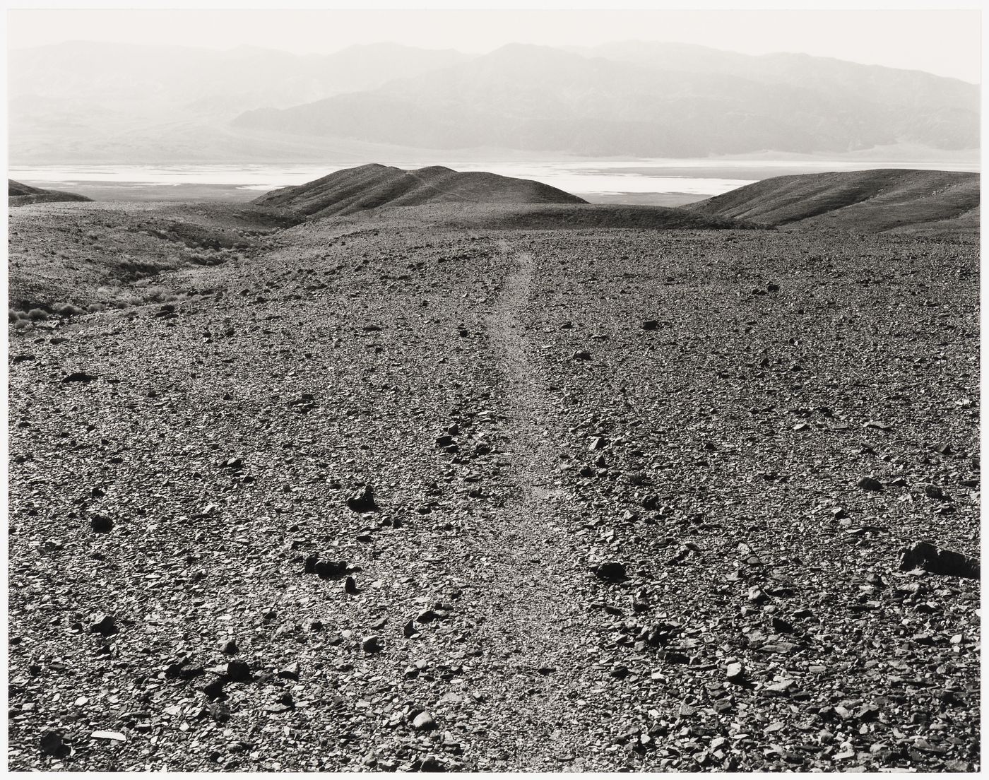 View of the ancient footpath from Nevares Springs to Lake Manly, Death Valley, California