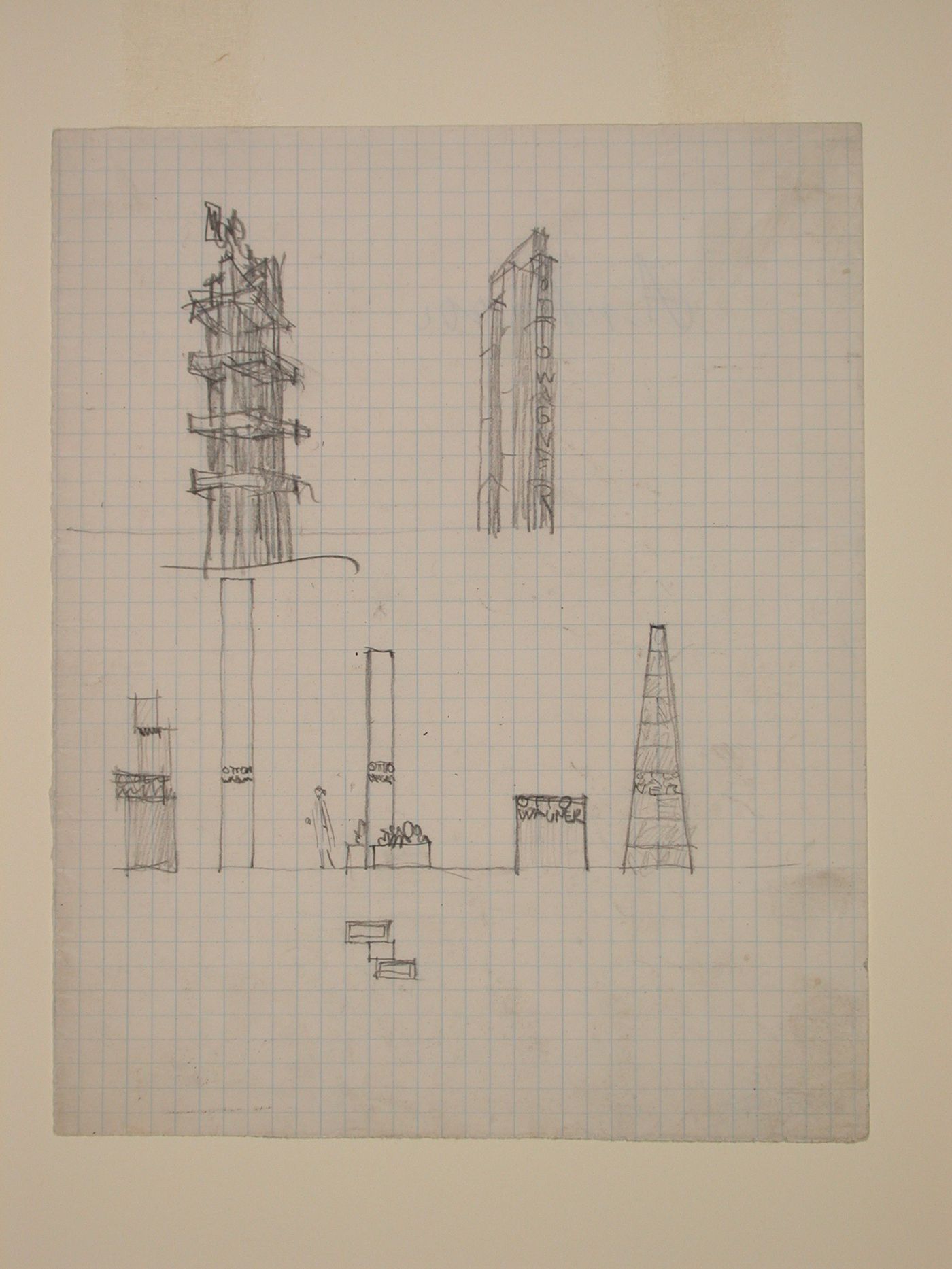 Sketches for a monument to Otto Wagner