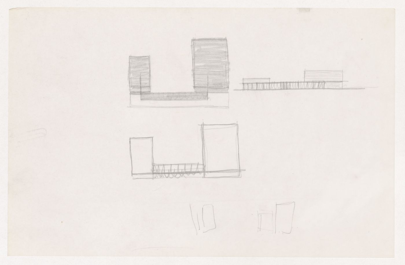 Sketch plans and sketch elevation for the Field House, Gymnasium and Natatorium complex