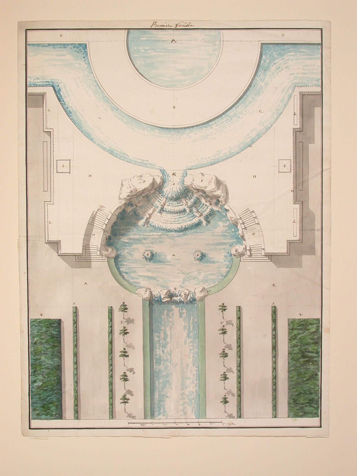 Design for a basin with a cascade