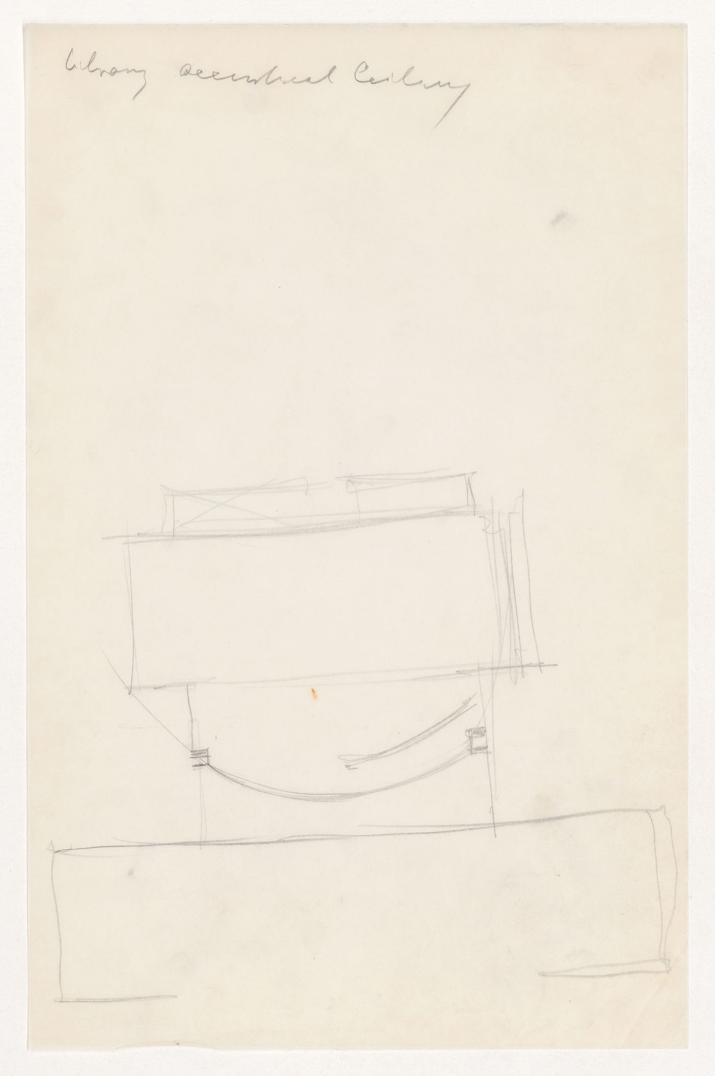 Sketch sectional detail, possibly for a resonator for the Metallurgy Building, Illinois Institute of Technology, Chicago