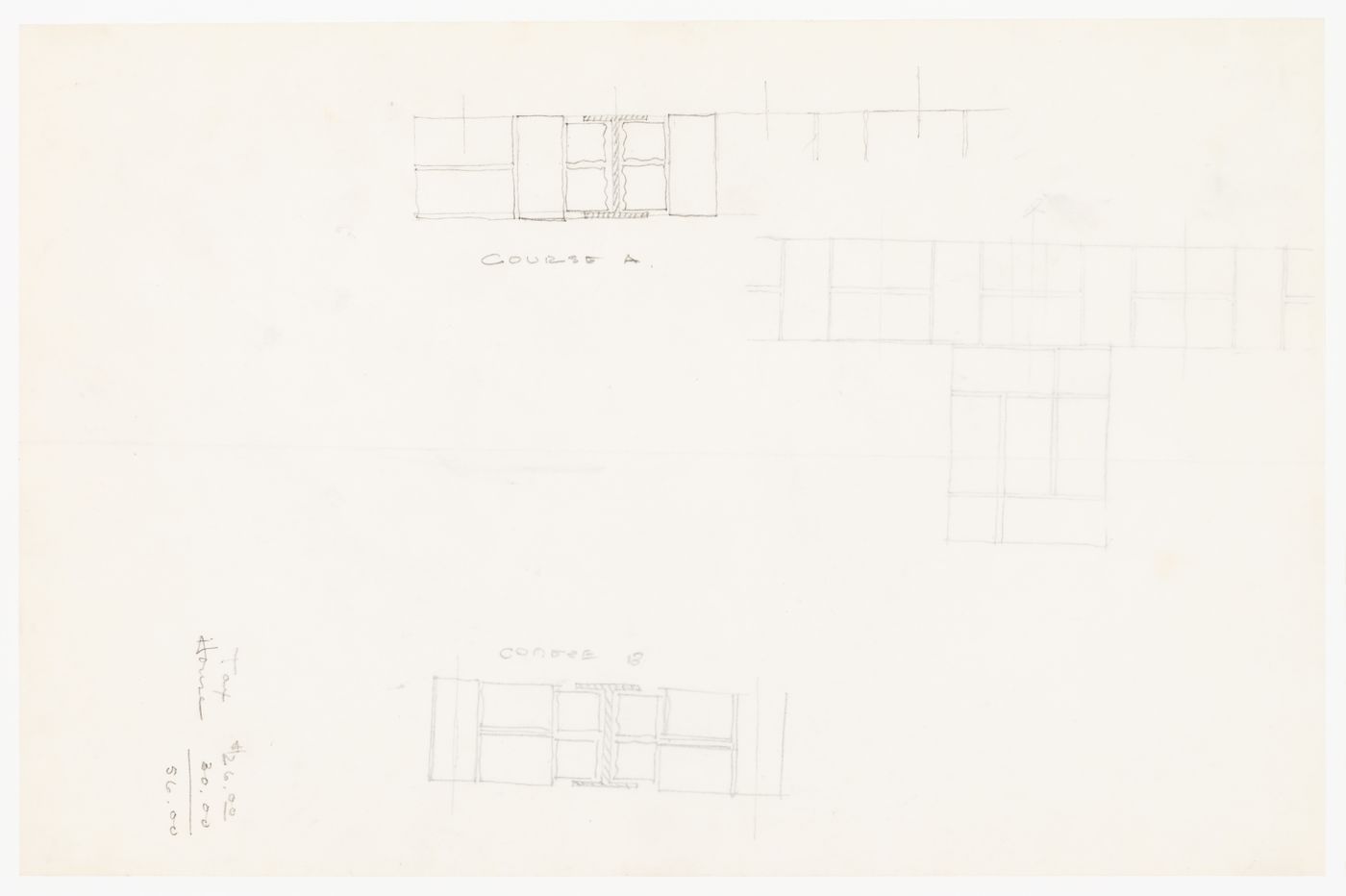 Sketch section for brick coursing and I-beam for the Metallurgy Building, Illinois Institute of Technology, Chicago