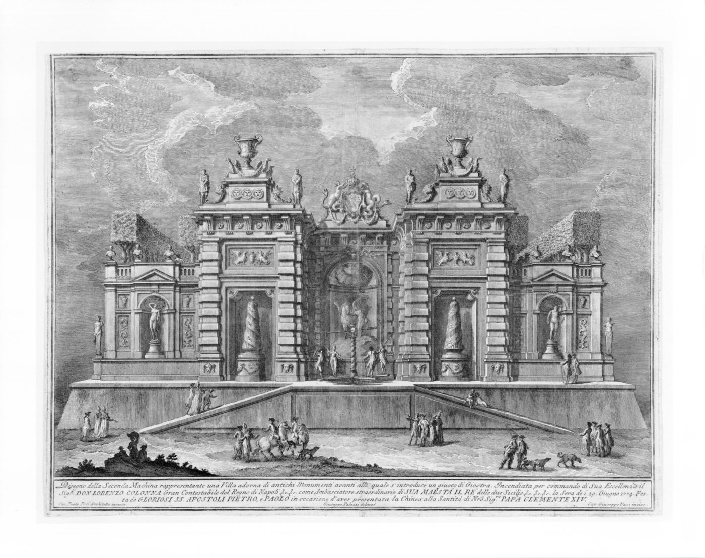 Etching of Posi's design for the "seconda macchina" of 1774