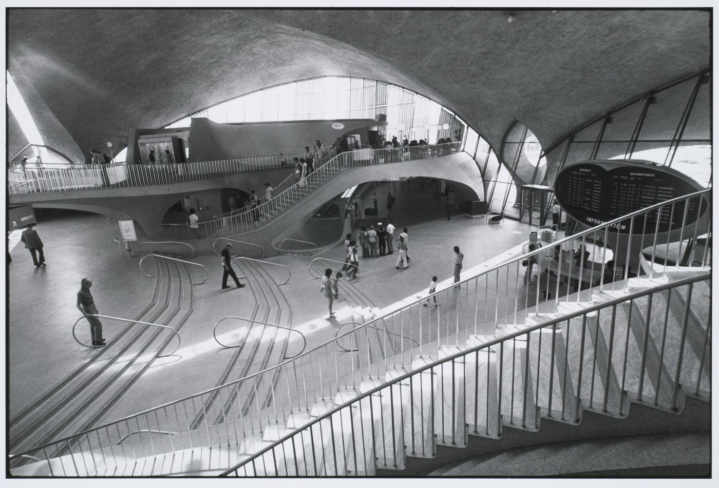 TWA terminal, white tile stairs