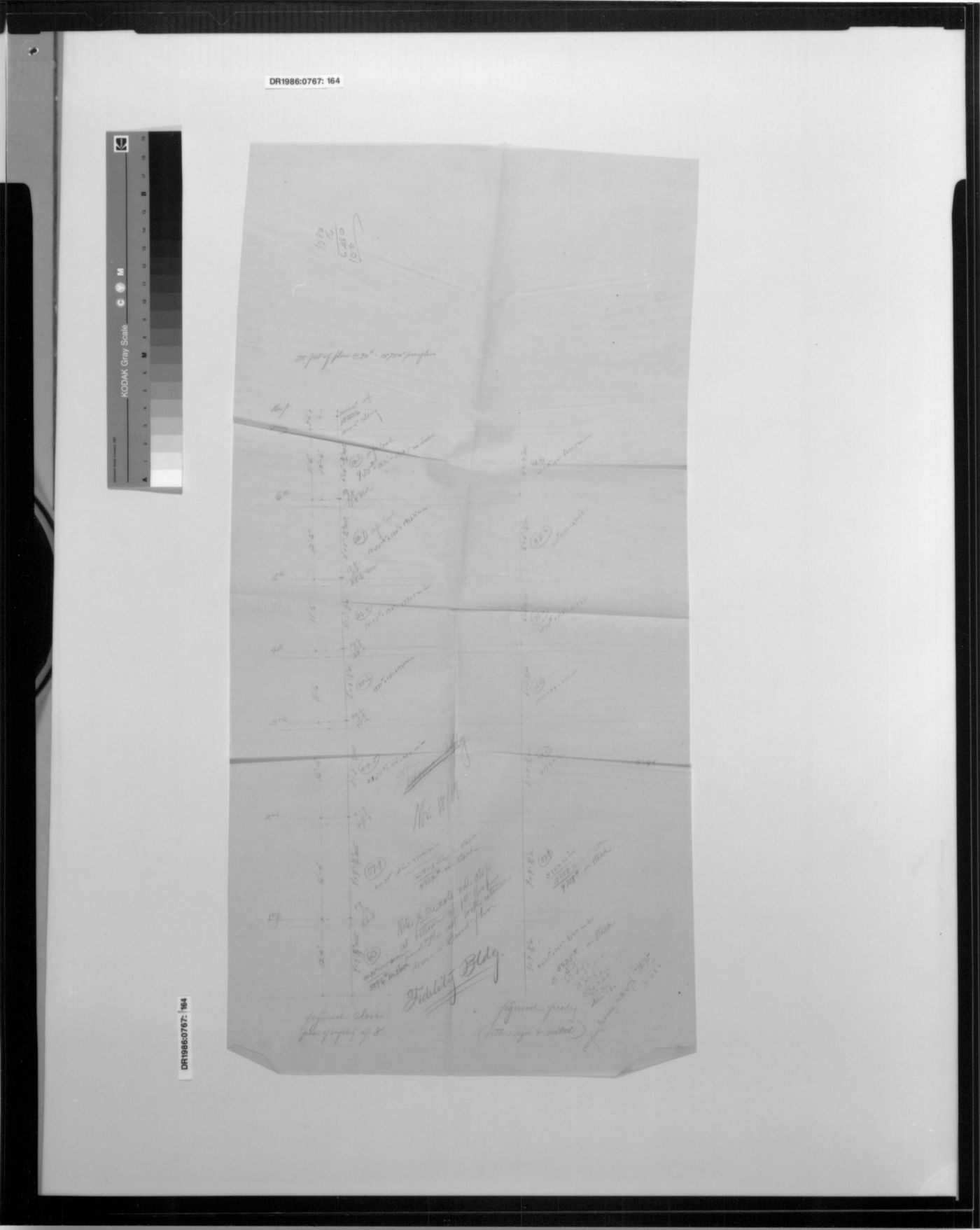 Fidelity Trust Building, Tacoma: Partial section for steel frame with load calculations