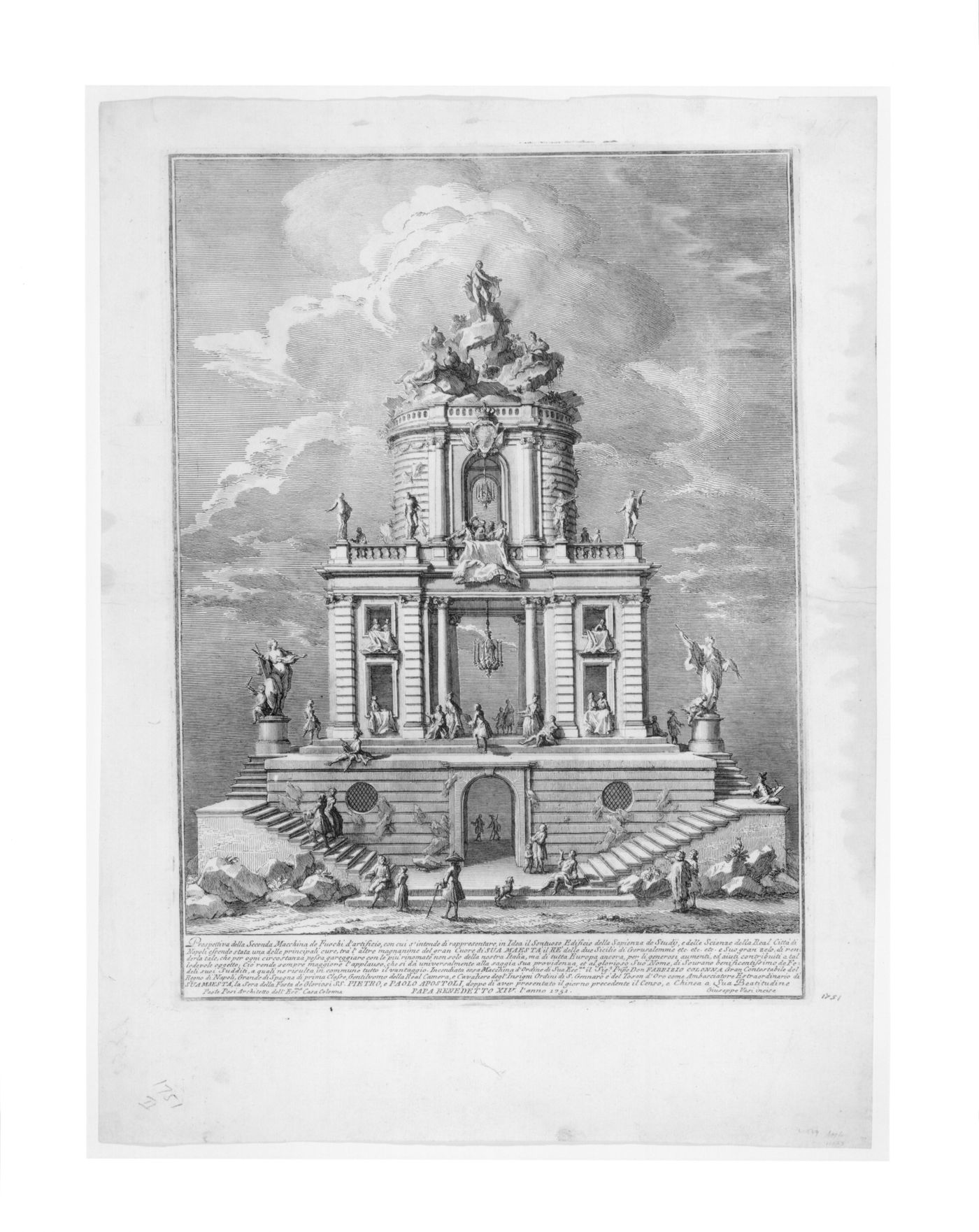 Etching of Posi's design for the "seconda macchina" of 1751