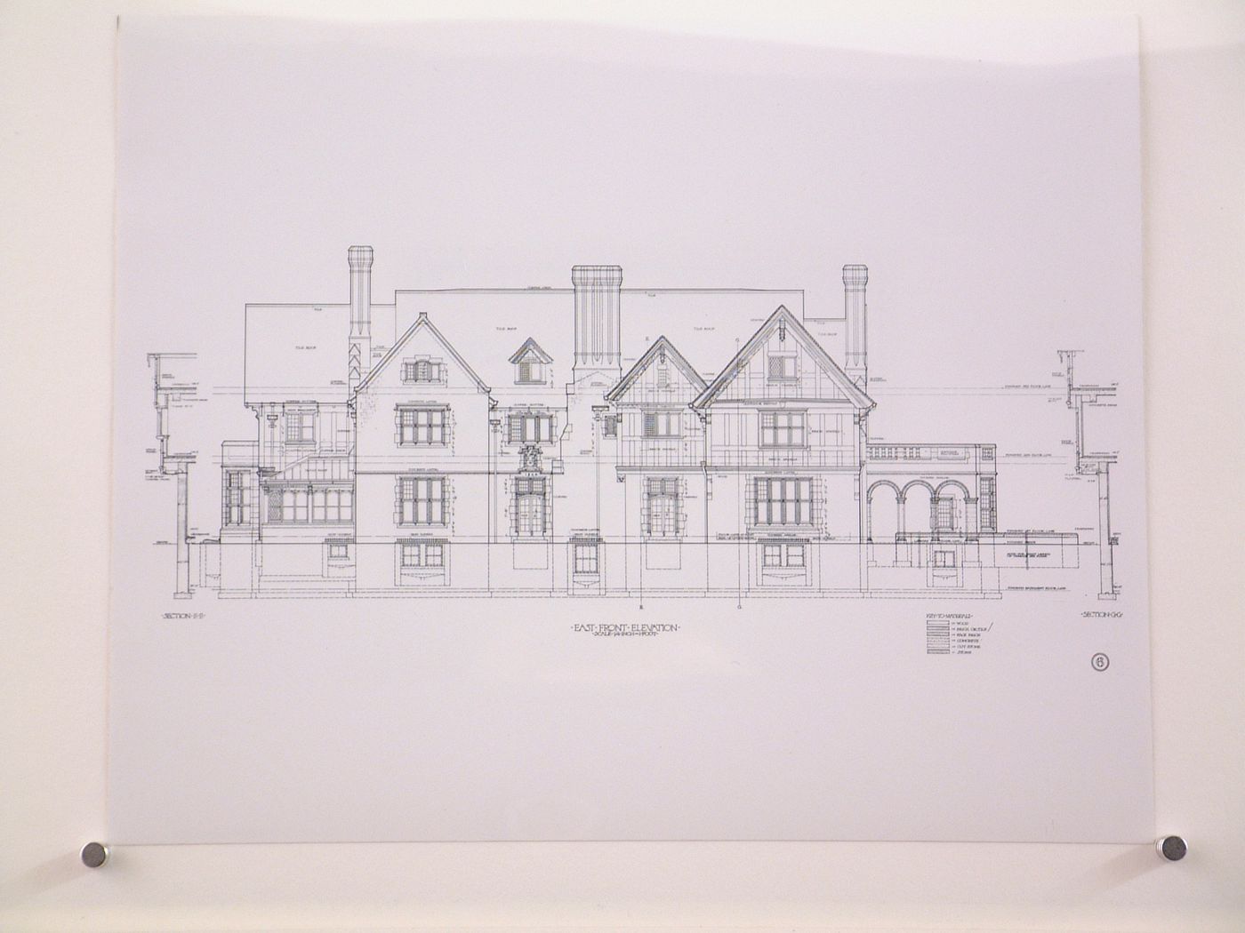 Photograph of the east front elevation for the E. Chandler Walker house (now the Art Gallery of Windsor), Walkerville, Windsor, Ontario