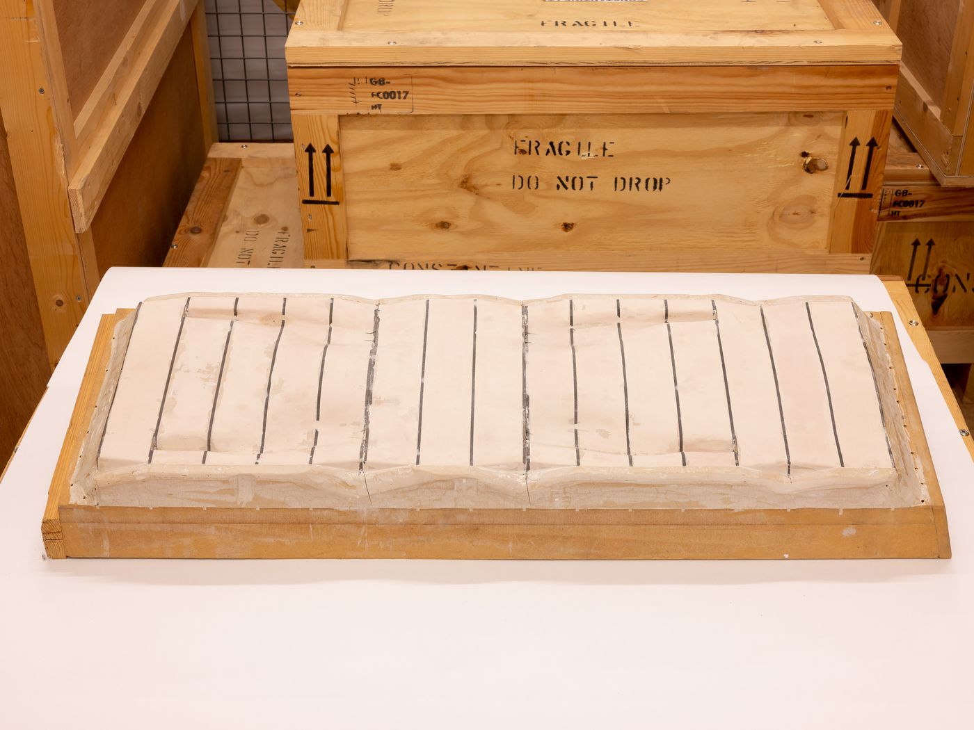 The Museum Is Not Enough: View of Foreign Office Architects' model mould for the Yokohama International Ferry Port Terminal, c. 1995, in storage space