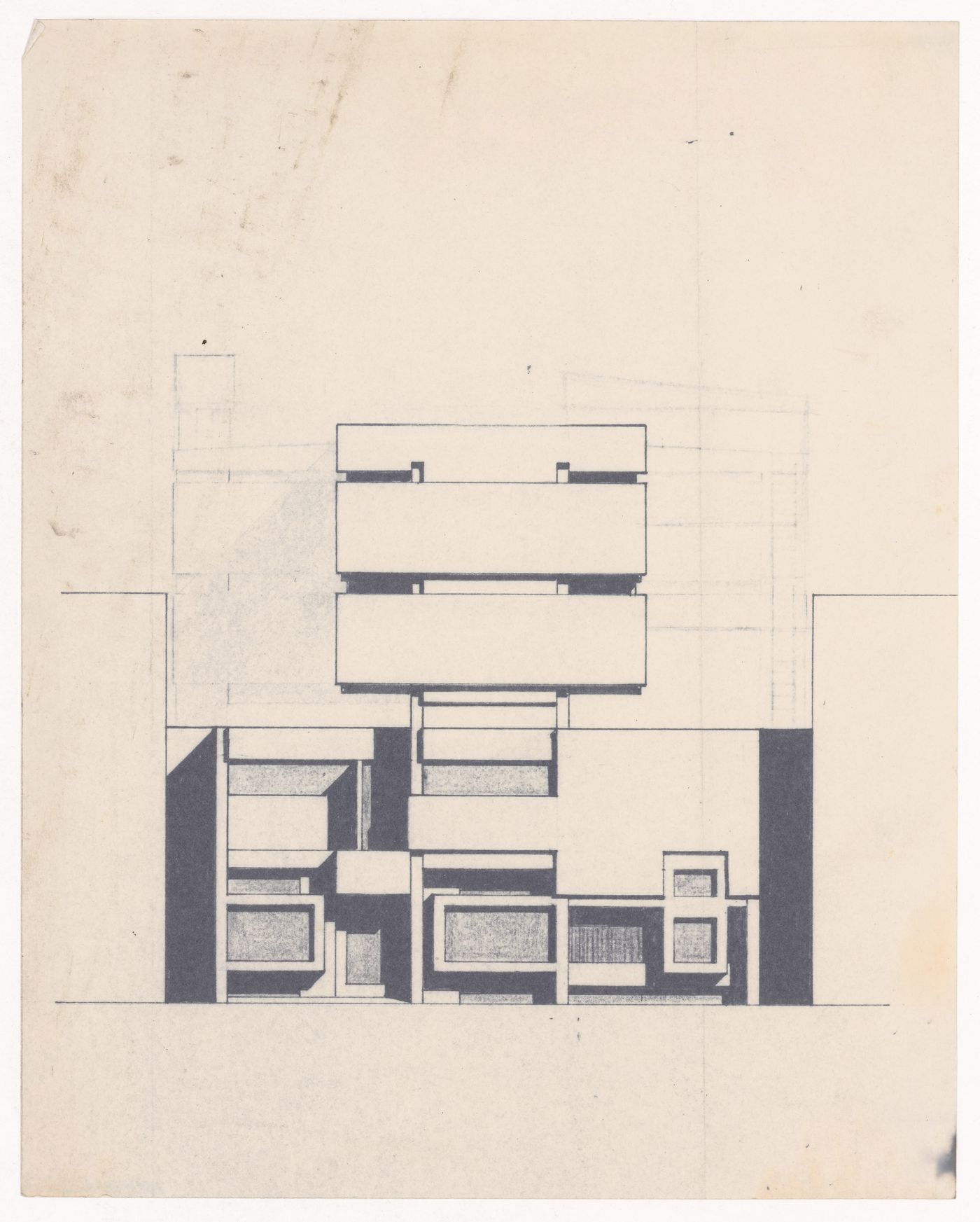 Shops and offices elevation for the Shape of Cambridge: A Plan, Cambridge University, England