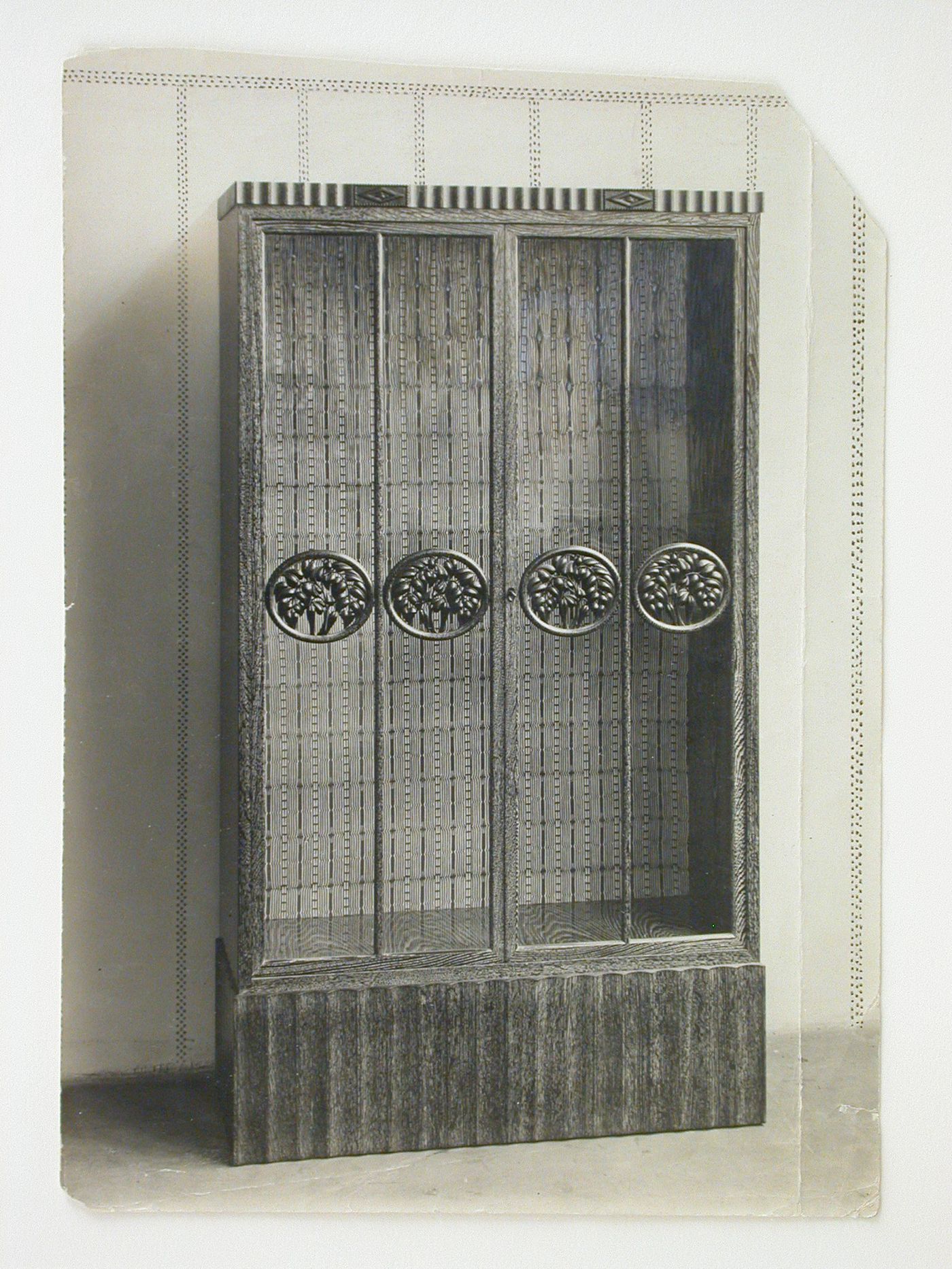 View of a wooden cabinet for the Hodlers' apartment, Geneva, Switzerland