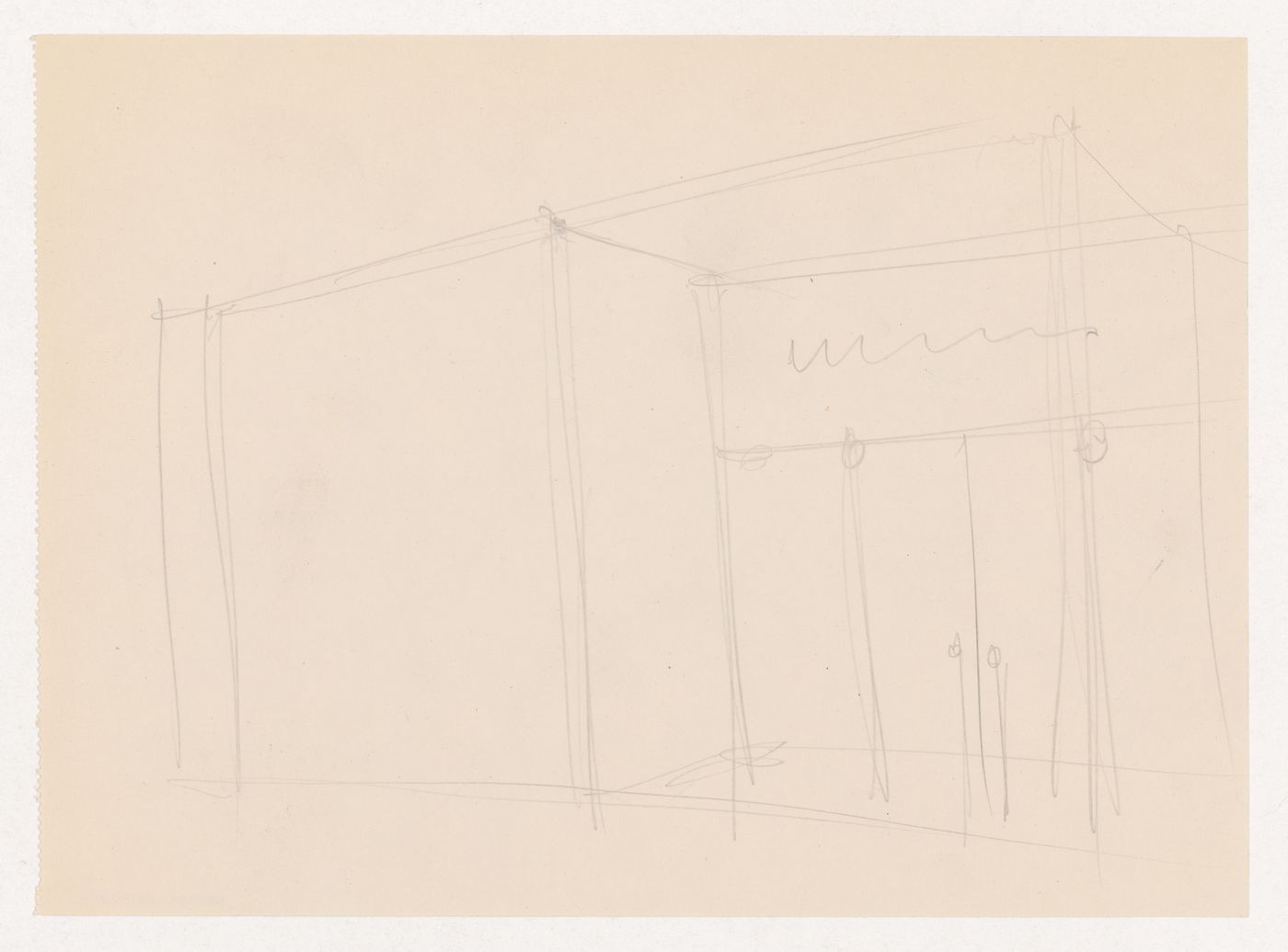 Perspective sketch for entrance for the Metallurgy Building, Illinois Institute of Technology, Chicago