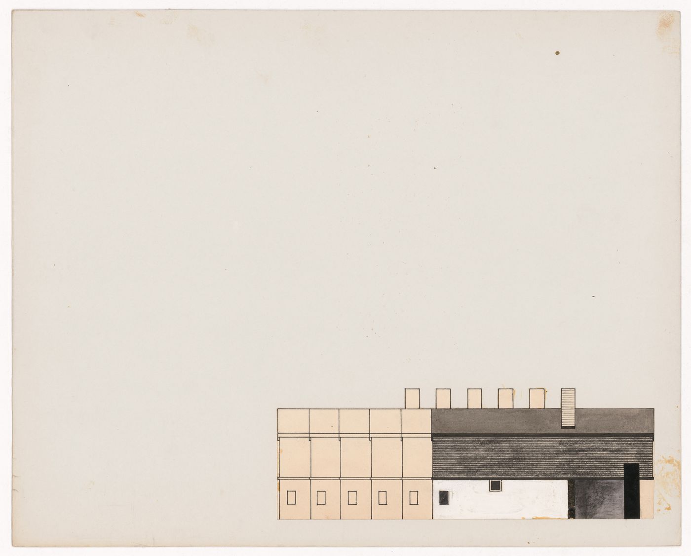 Housing elevation for The Shape of Cambridge: A Plan, Cambridge University, England