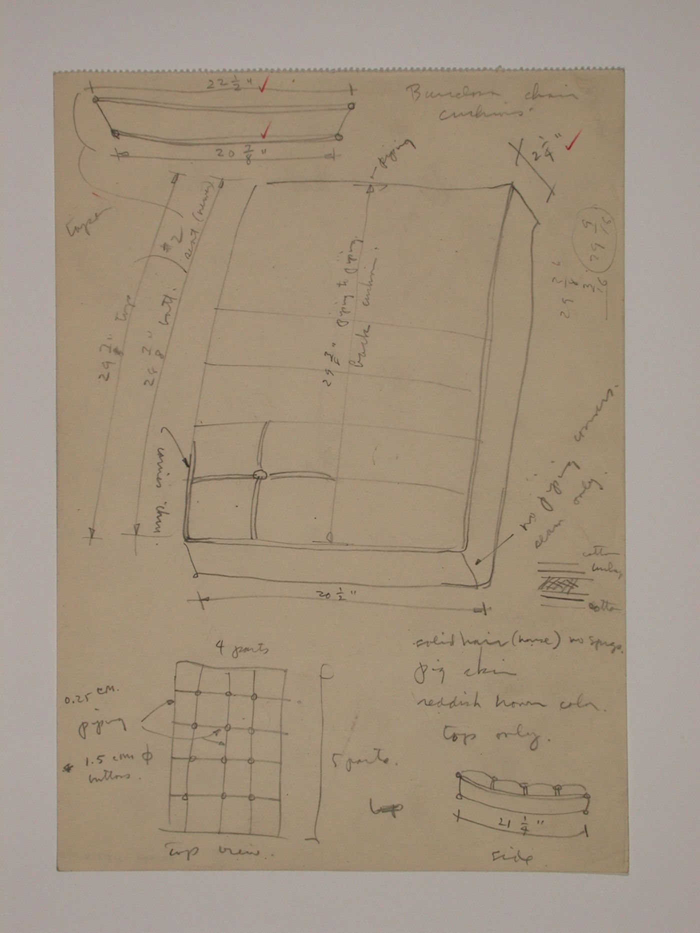 Various documents and drawings including furniture design and office renovation: File G 711