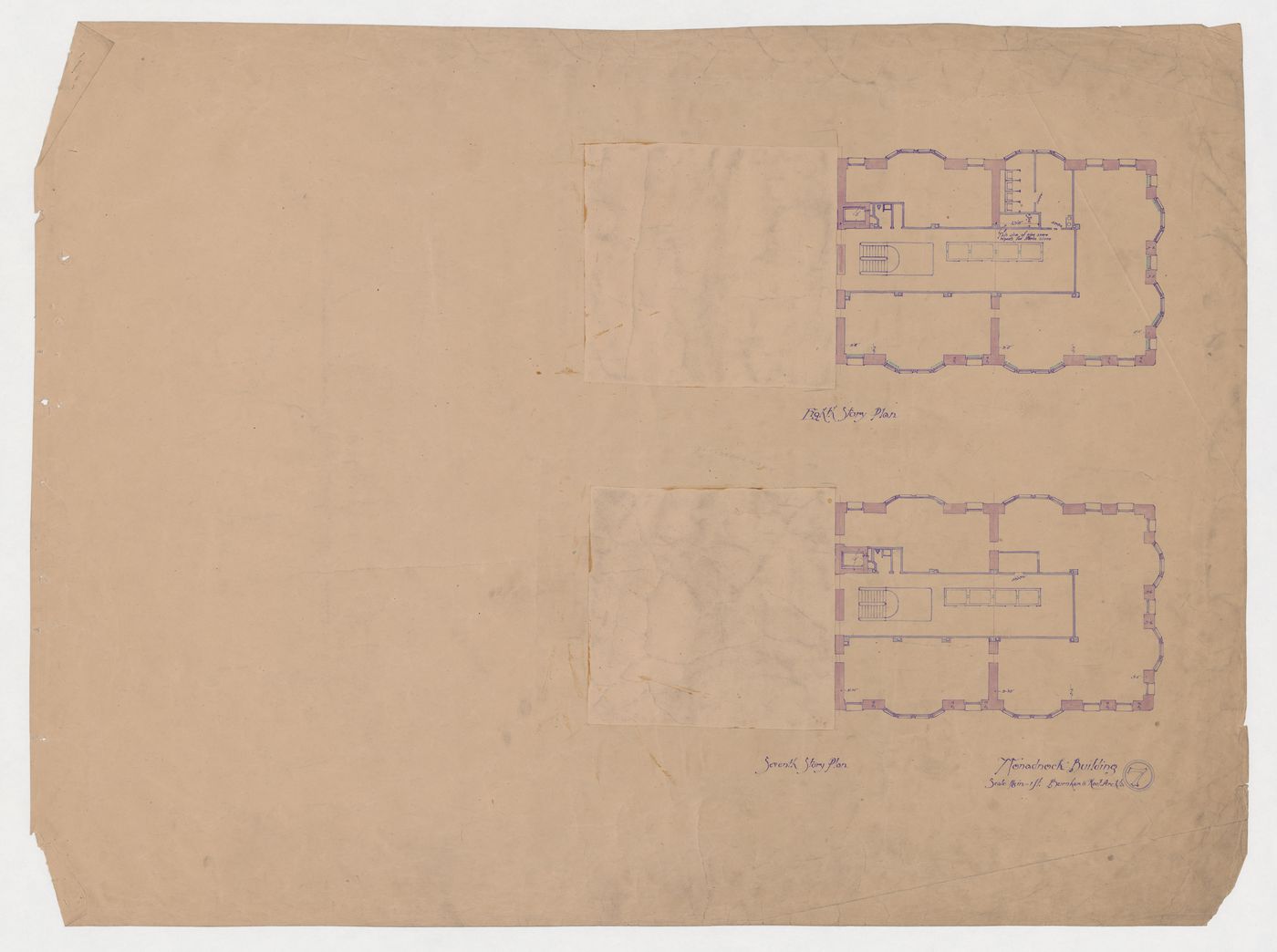 Monadnock Building, Chicago: Seventh and eighth floor plans