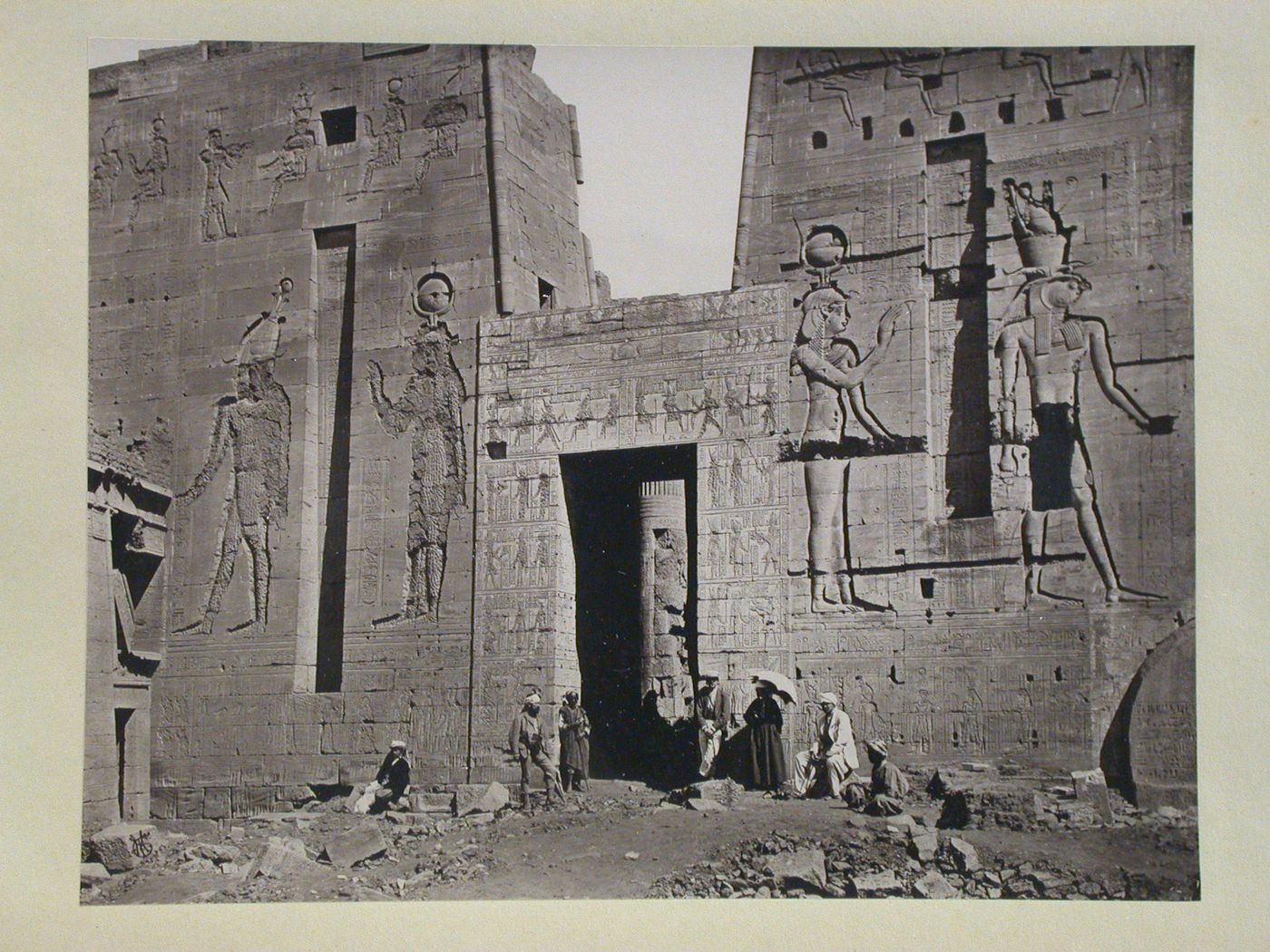 View of the great court, showing a portion of the second propylon of the Temple of Isis, Philae, Egypt