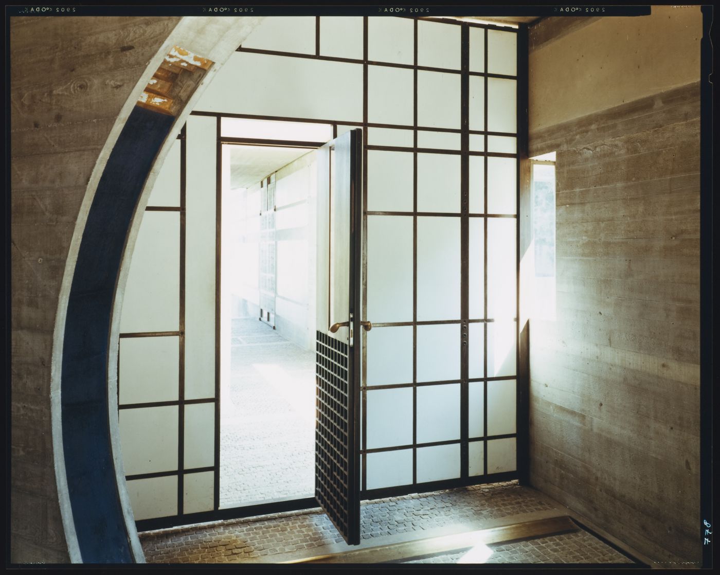 Interior view of the chapel showing an entrance, Cimitero Brion, San Vito d'Altivole, near Asolo, Italy