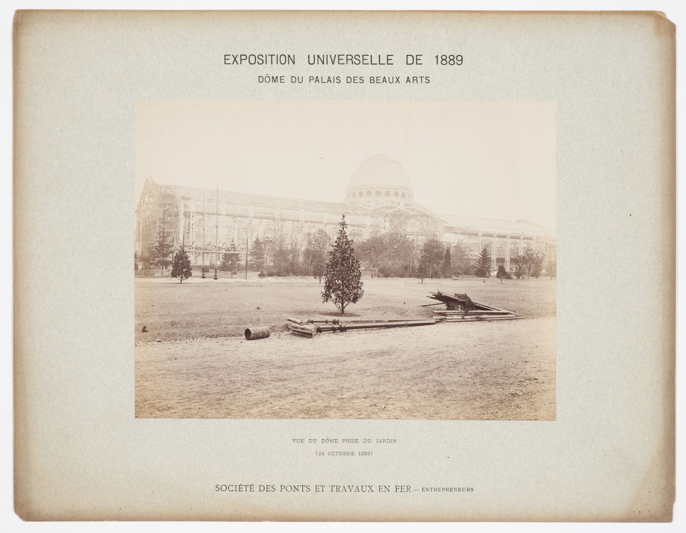 View of Dome du Palais des Beaux Arts, taken from the garden, Exposition Universelle de 1889, Paris, France