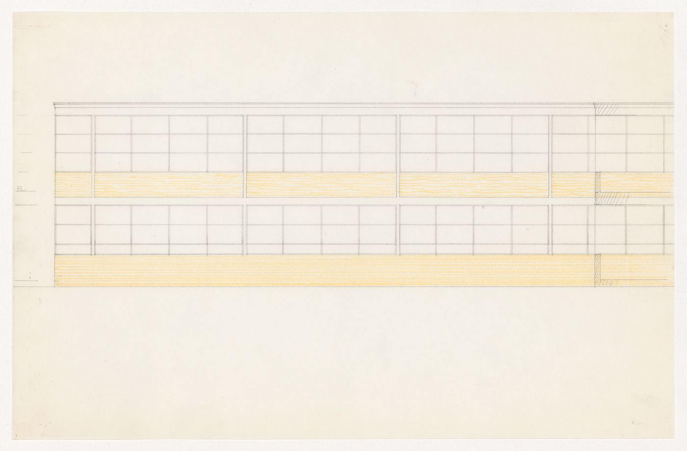 Partial elevation for the Metallurgy Building, Illinois Institute of Technology, Chicago