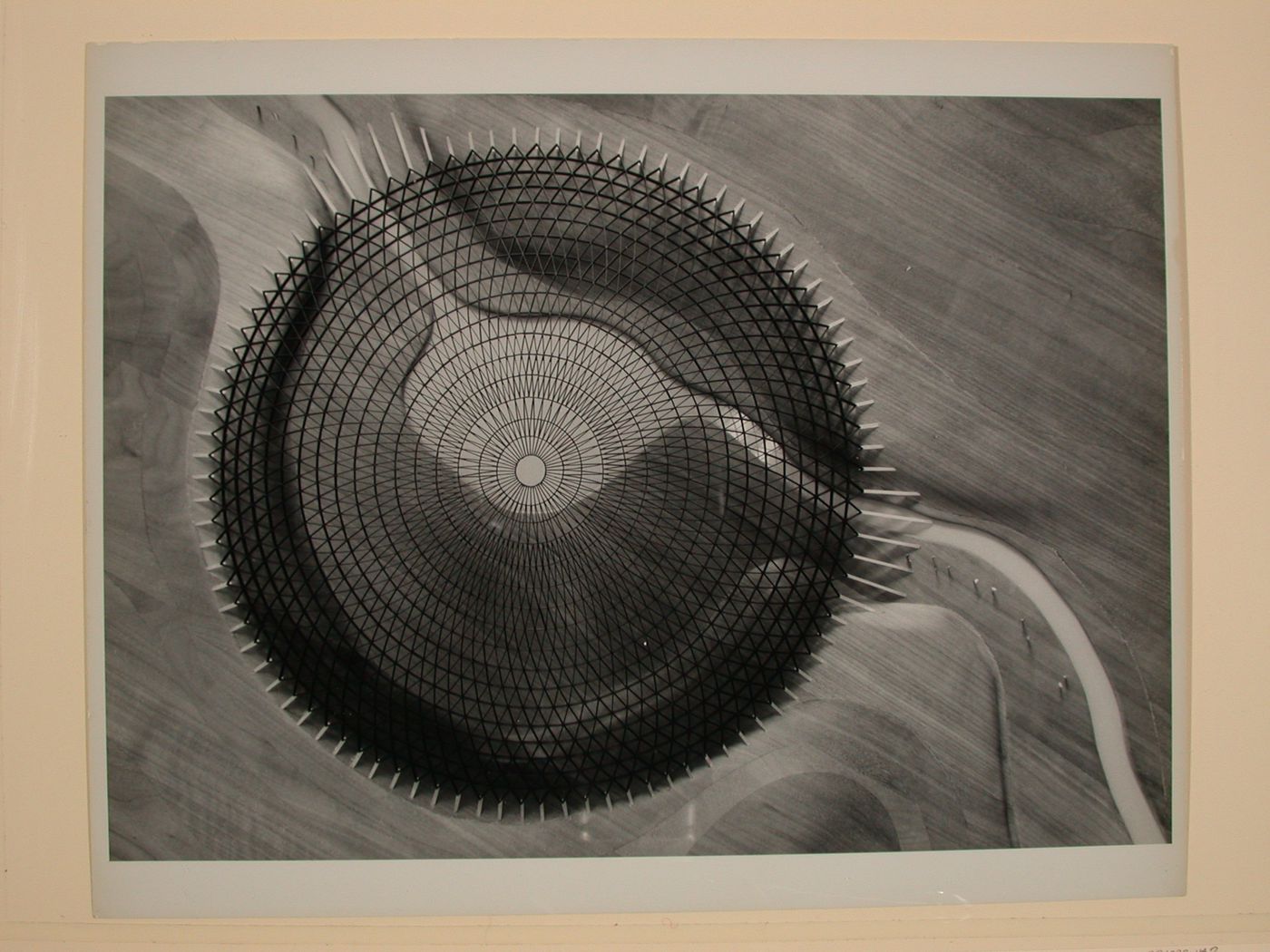 Photograph of a model for the Aviary Structure for the Omaha Zoo, Omaha, Nebraska