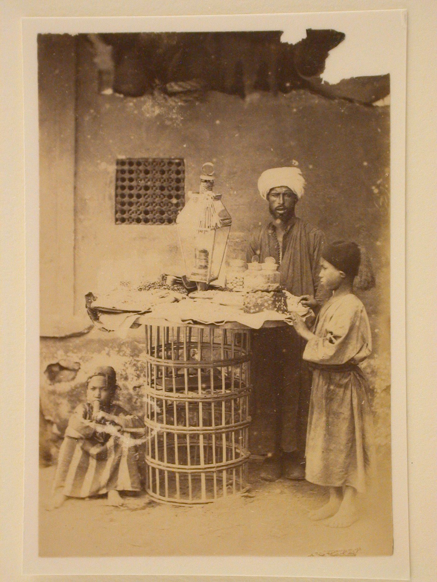 Egyptian street seller with wares