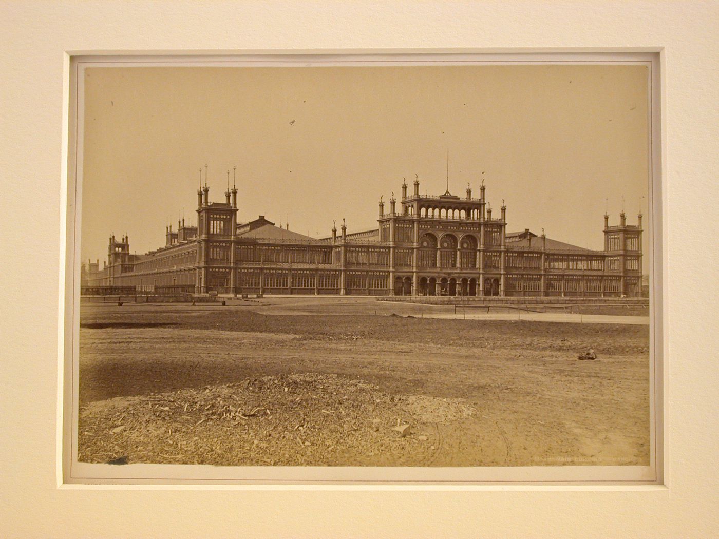 Exterior view of main building, Centennial International Exhibition of 1876, Philadelphia, Pennsylvania, United States