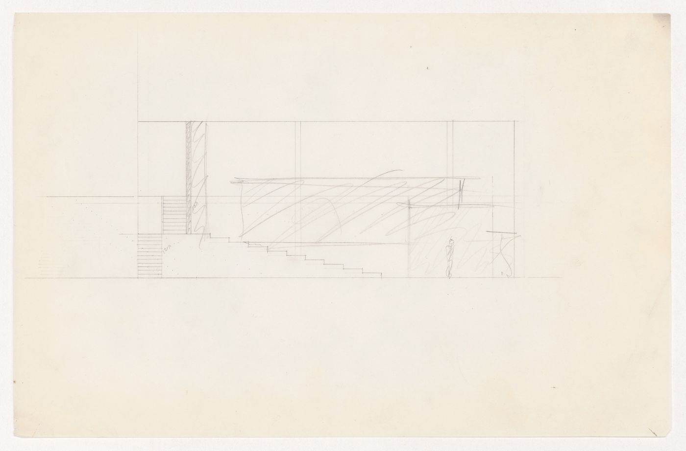 Interior elevation showing stairs for the Metallurgy Building, Illinois Institute of Technology, Chicago