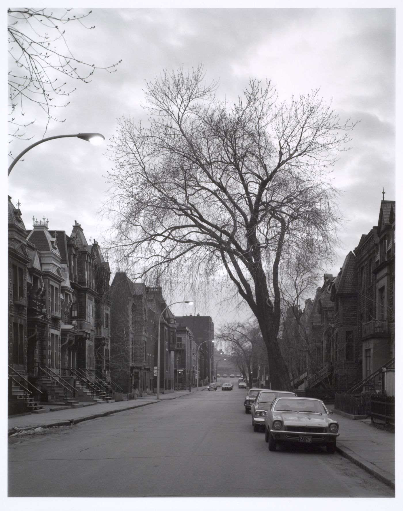 View of avenue Hutchison looking north from rue Milton showing row houses, Montréal, Québec