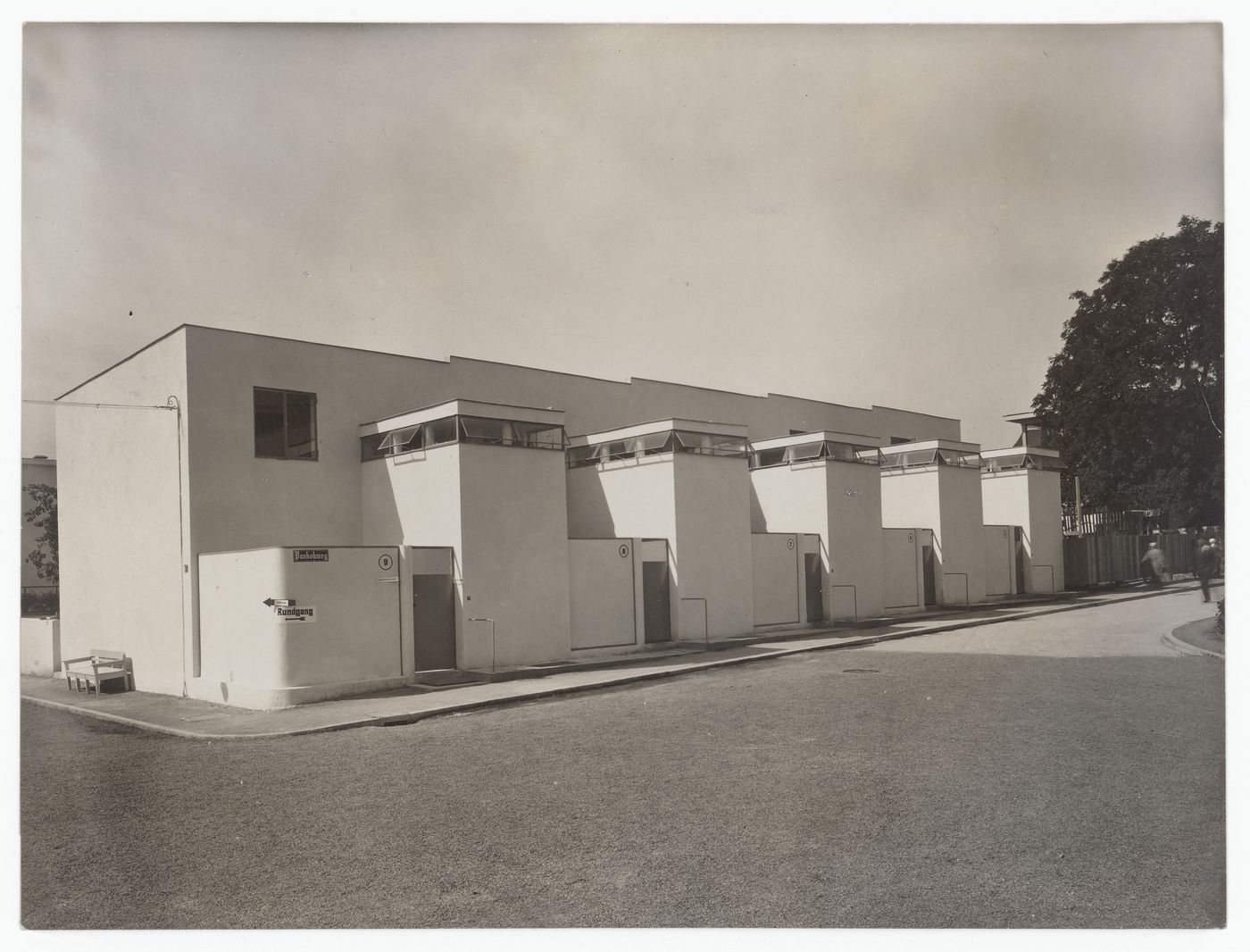 View of the principal façade of Houses 5, 6, 7, 8 and 9, Weissenhofsiedlung, Stuttgart, Germany