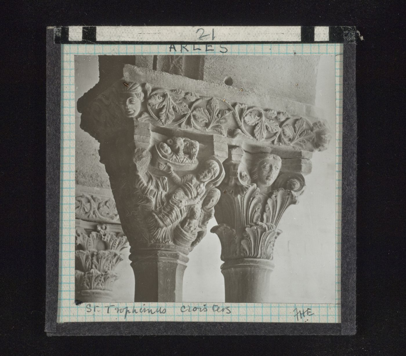 View of capitals in cloister of Saint-Trophime, Arles, France