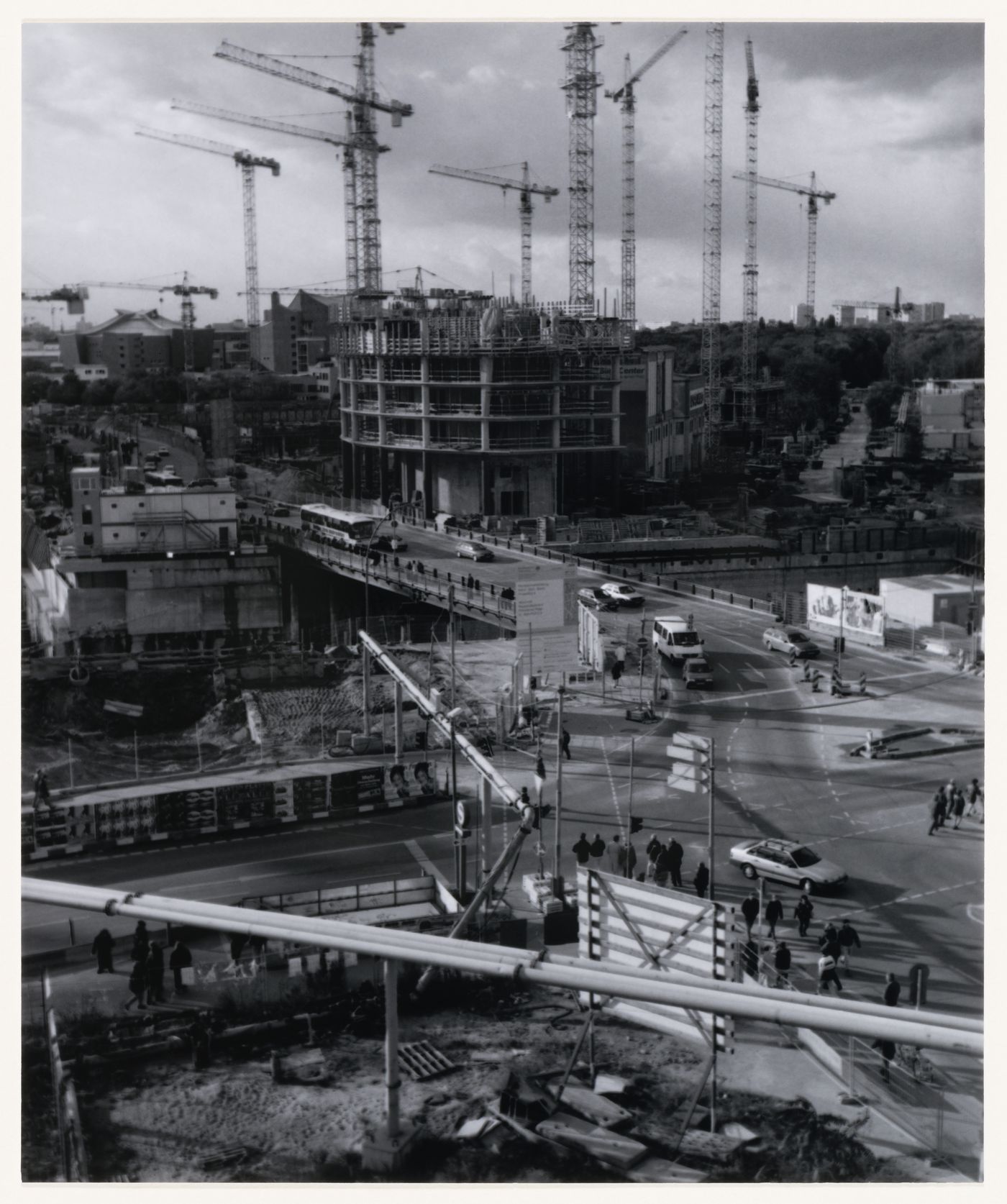 View of a building site under construction, Berlin, Germany, from the artist book "The Potsdamer Project"