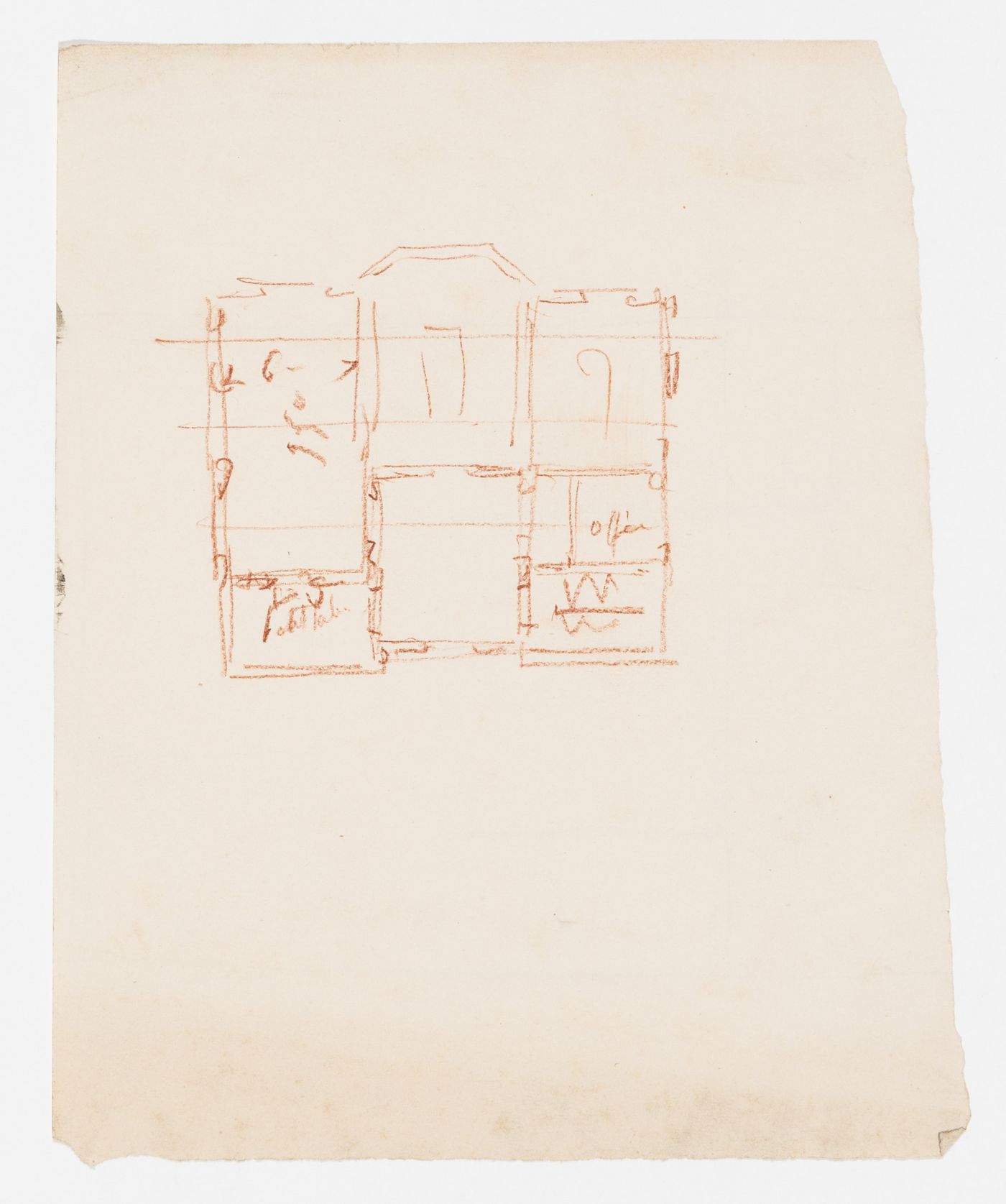Project no. 2 for a country house for comte Treilhard: Sketch plan, possibly for the ground floor