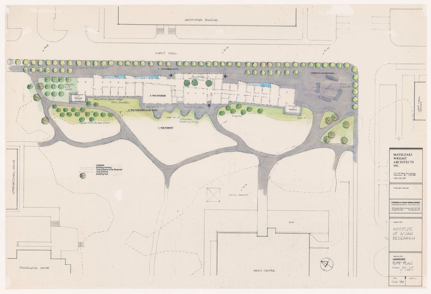 Site plan for C. K. Choi Institute of Asian Research, University of British Columbia, Vancouver, British Columbia