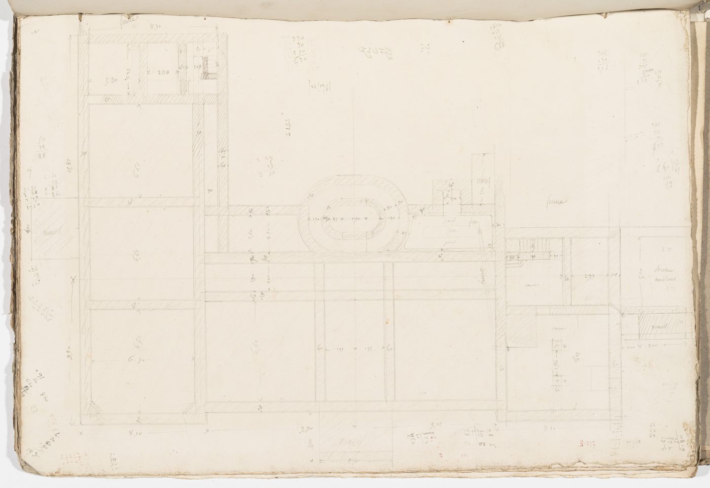 Project no. 9 for a country house for comte Treilhard: Foundation plan