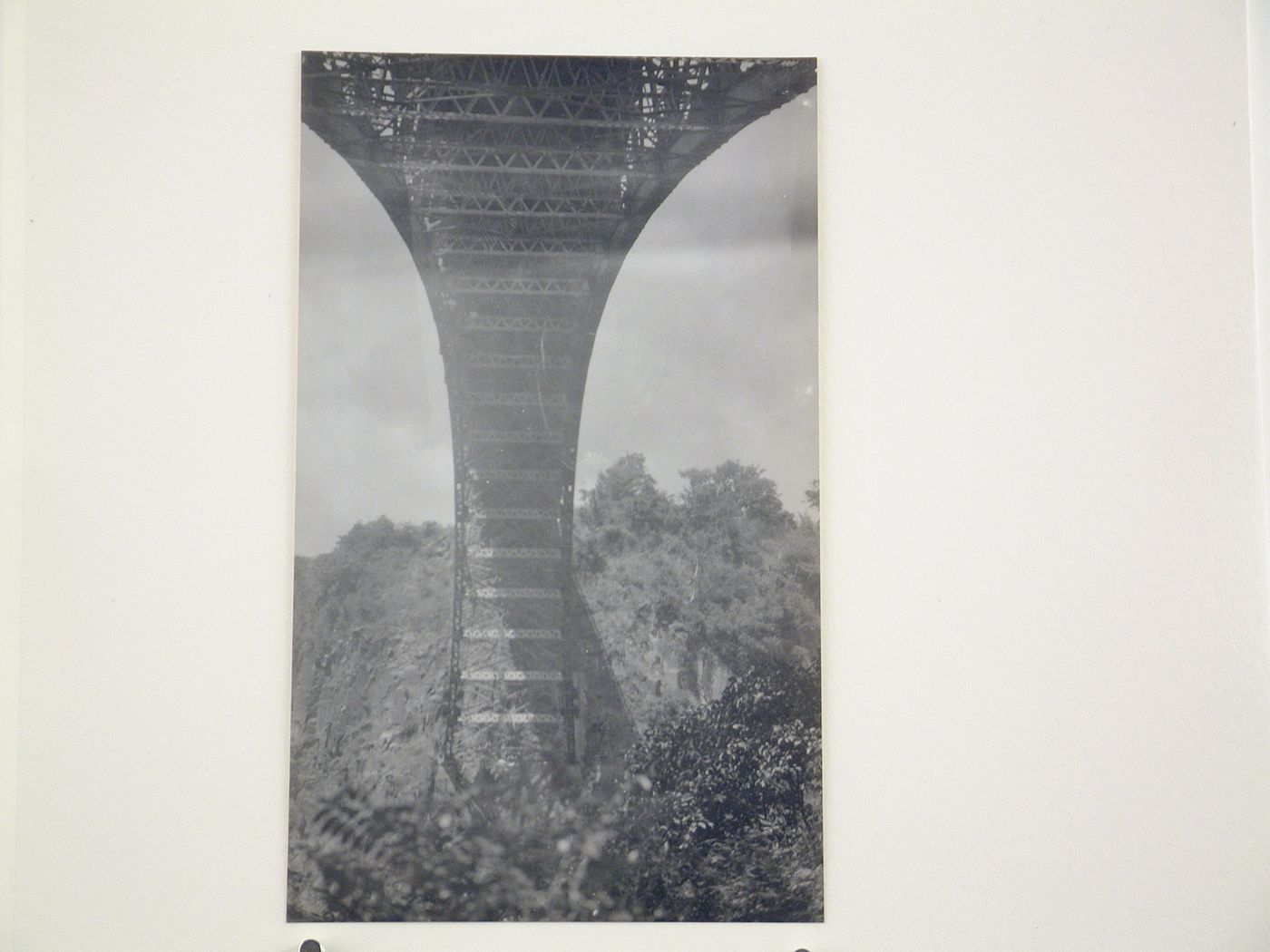 View of the Victoria Falls Bridge's arch from below, Zambezi River, crossing the border between Victoria Falls, Zimbabwe and Livingstone, Zambia