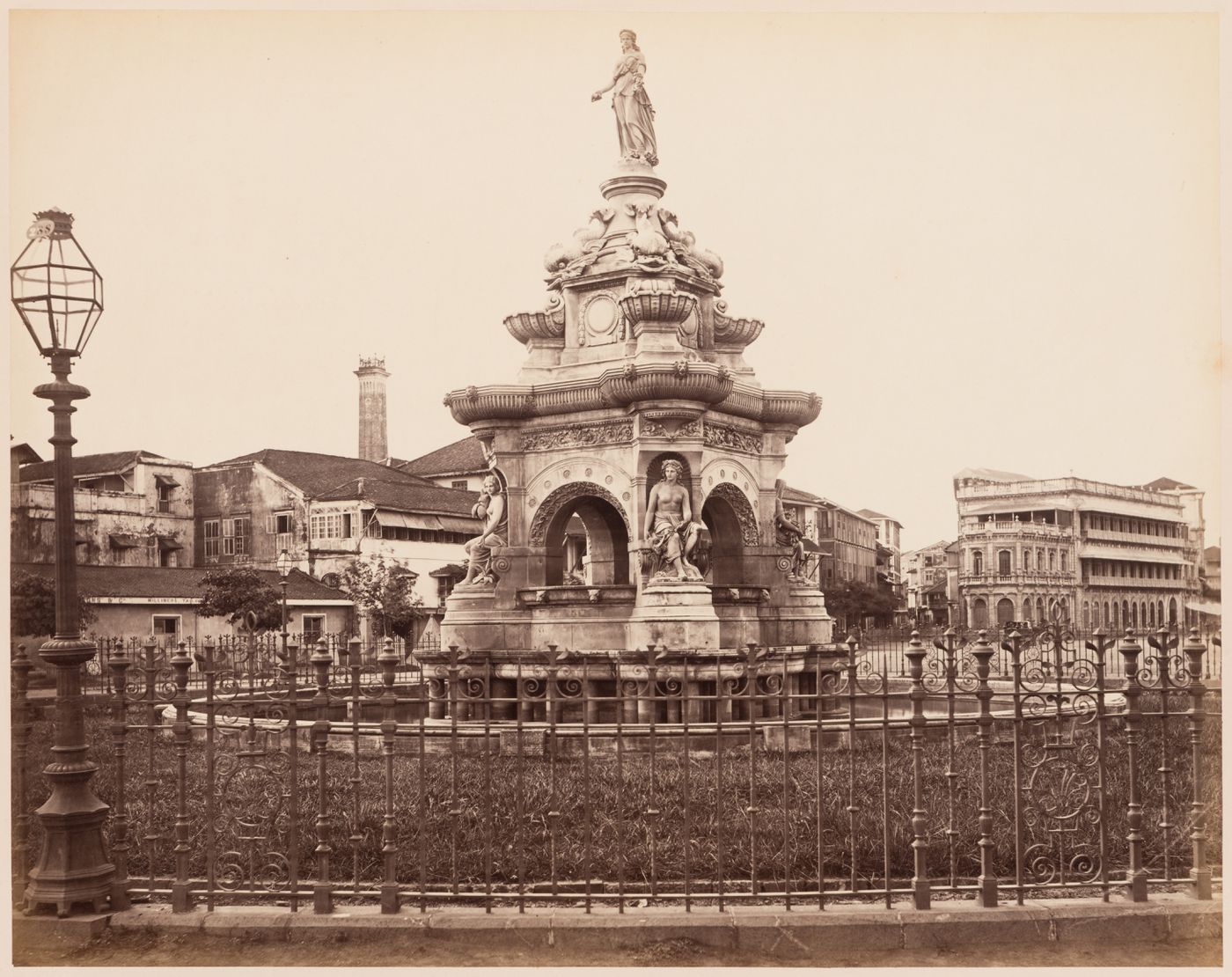 View of the Flora Fountain (now the Hutatma Chowk), Bombay (now Mumbai), India