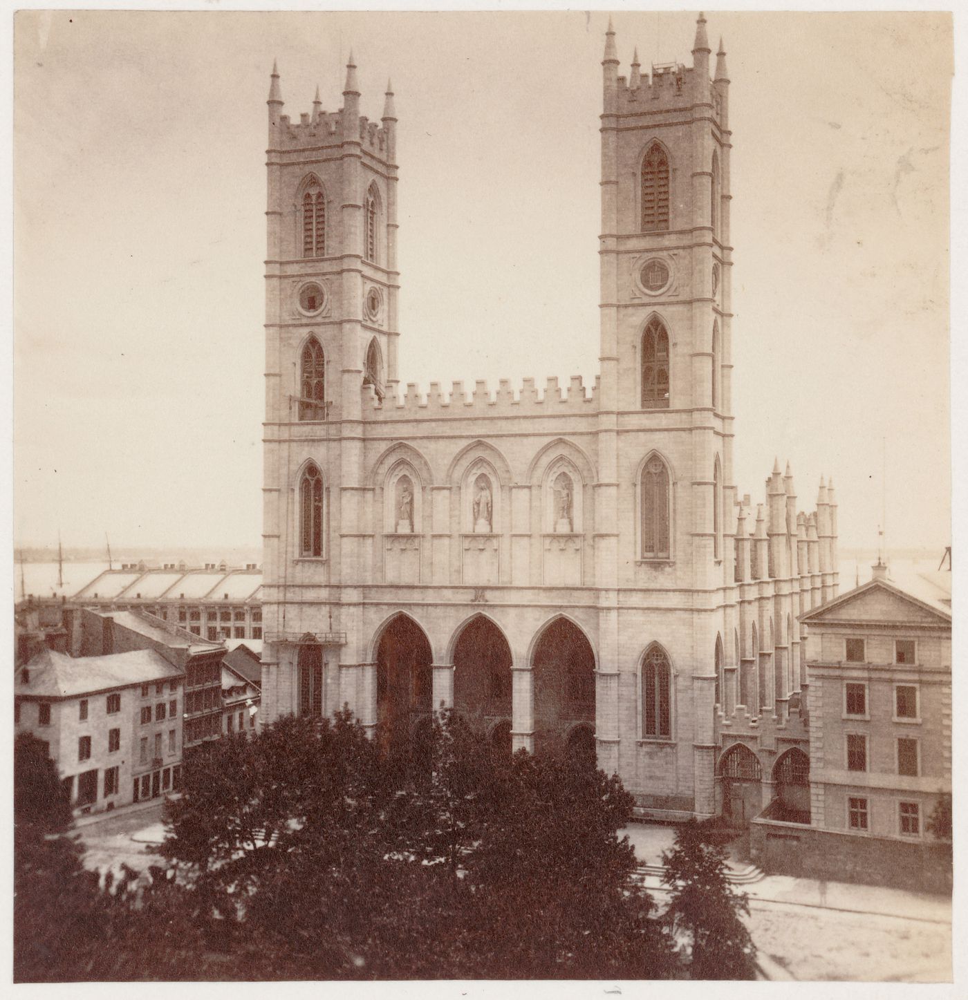 Exterior view of Notre Dame Cathedral, Montreal, Quebec, Canada