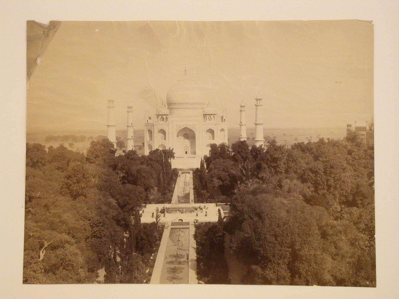 View of the Taj Mahal with the garden in the foreground, Agra, India