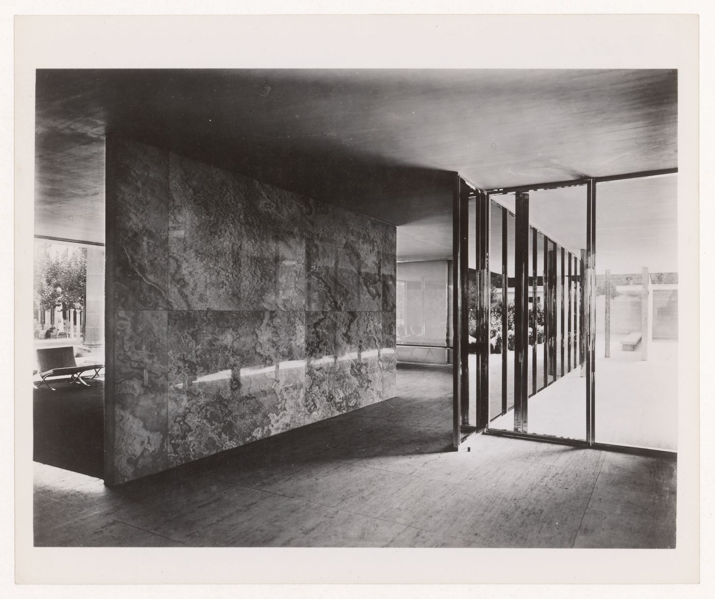 Interior view of the German Pavilion at the Barcelona International Exhibition of 1929-1930, Spain