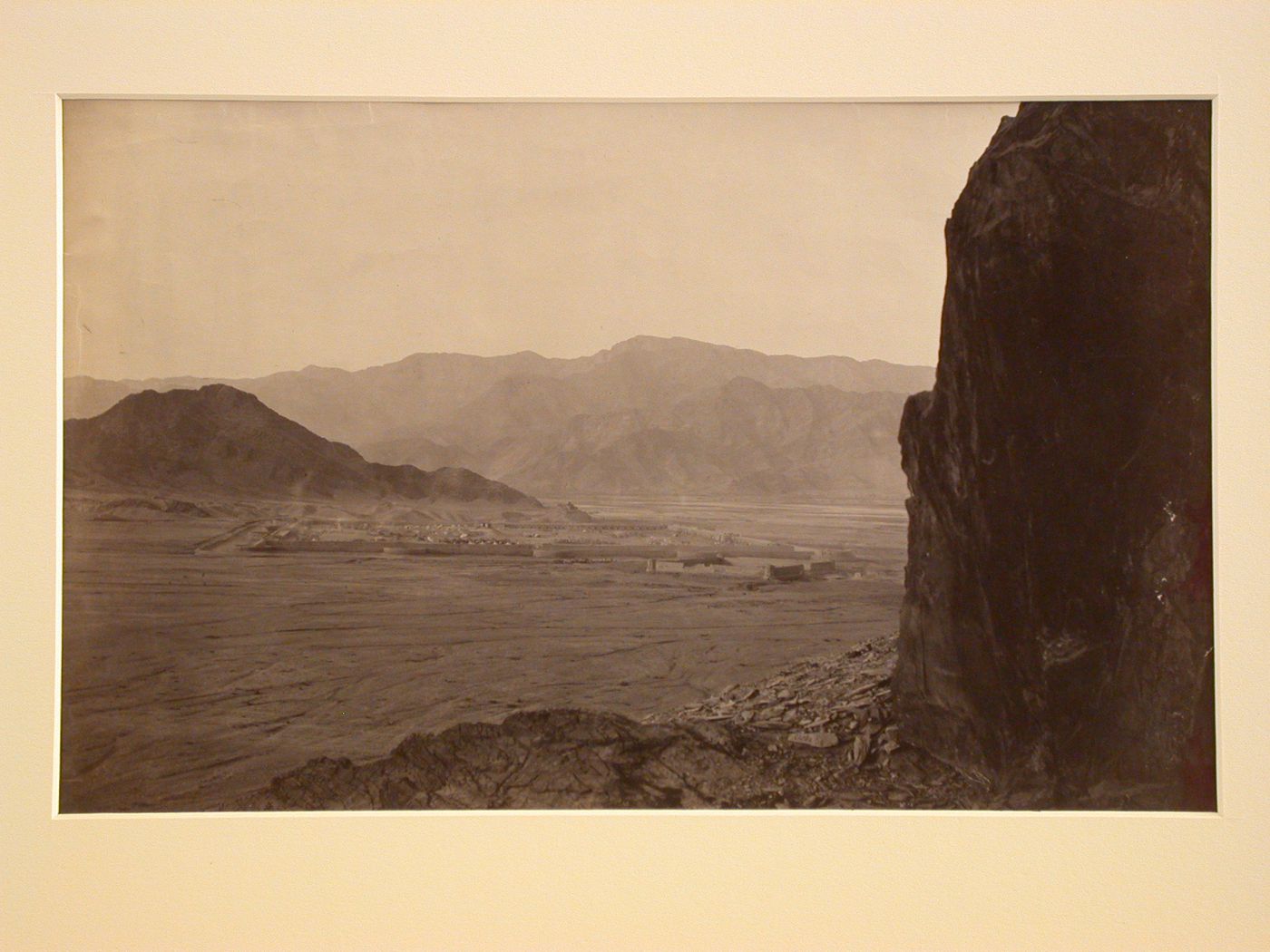 Distant view of Dakka Fort with mountains in the background, Dakka, Afghanistan